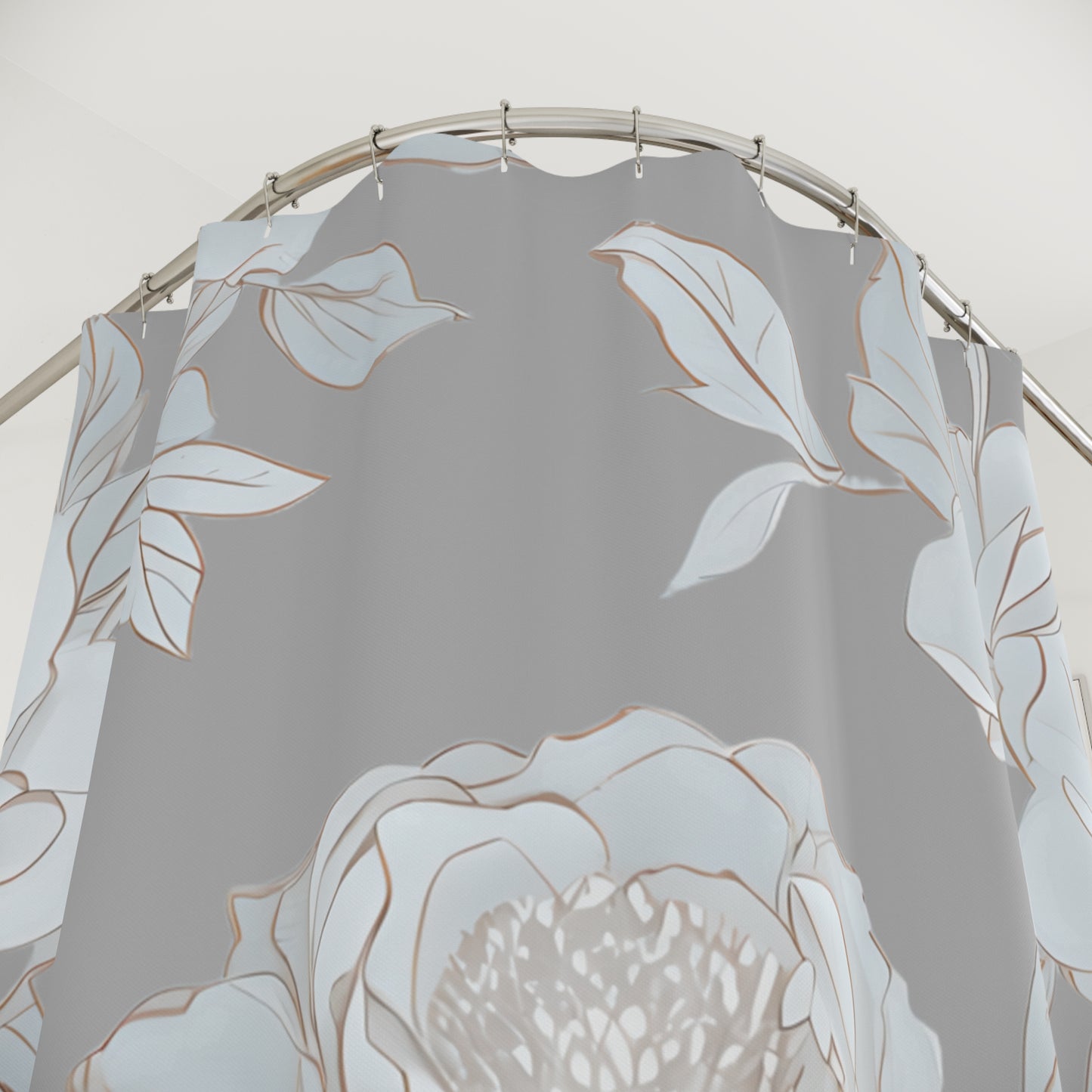 Elegant Floral Shower Curtain, Boho Bathroom Decor