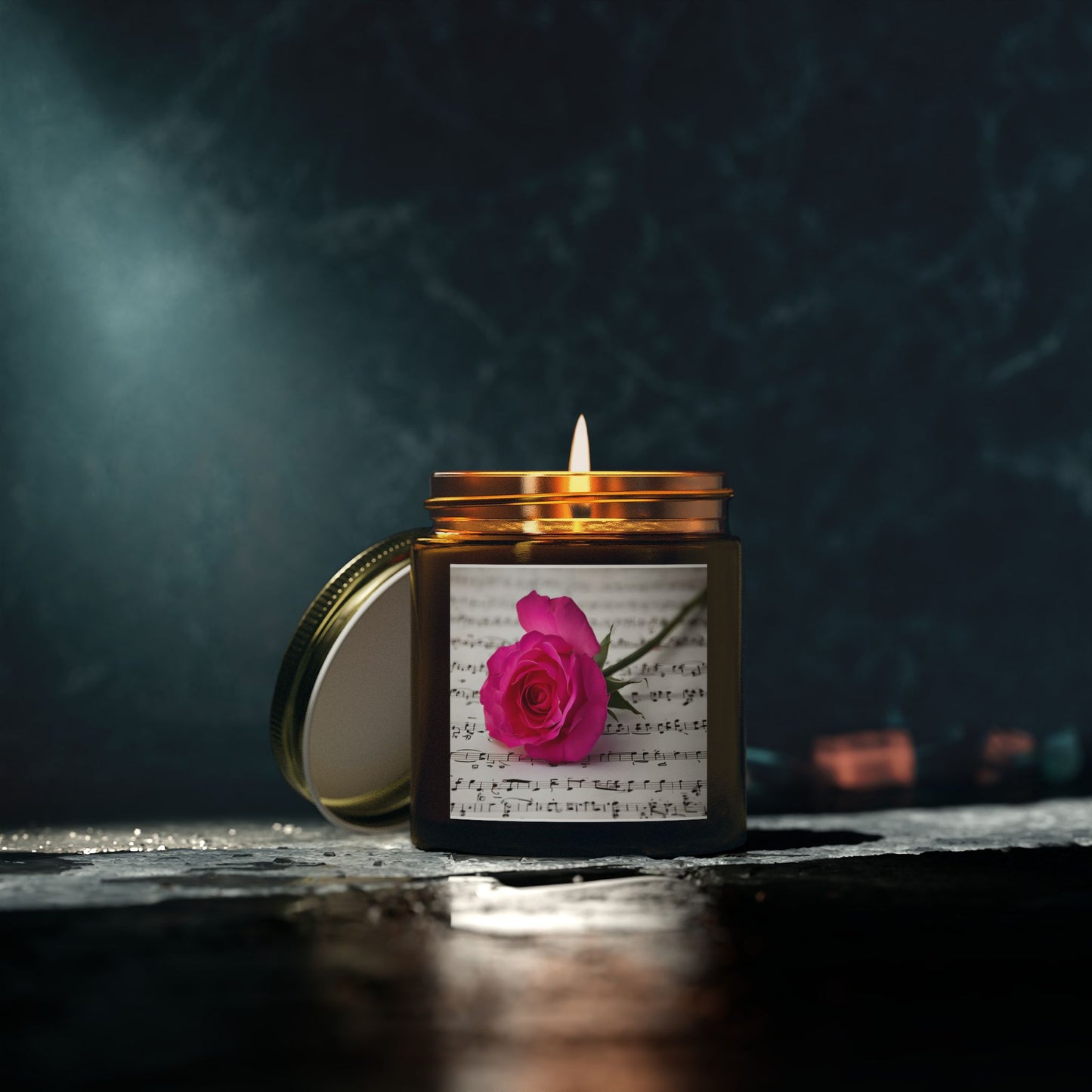 Romantic Floral Scented Candle - Coconut Apricot Wax, Rose Design, Home Decor Gift, Aromatherapy Candle, Unique Centerpiece