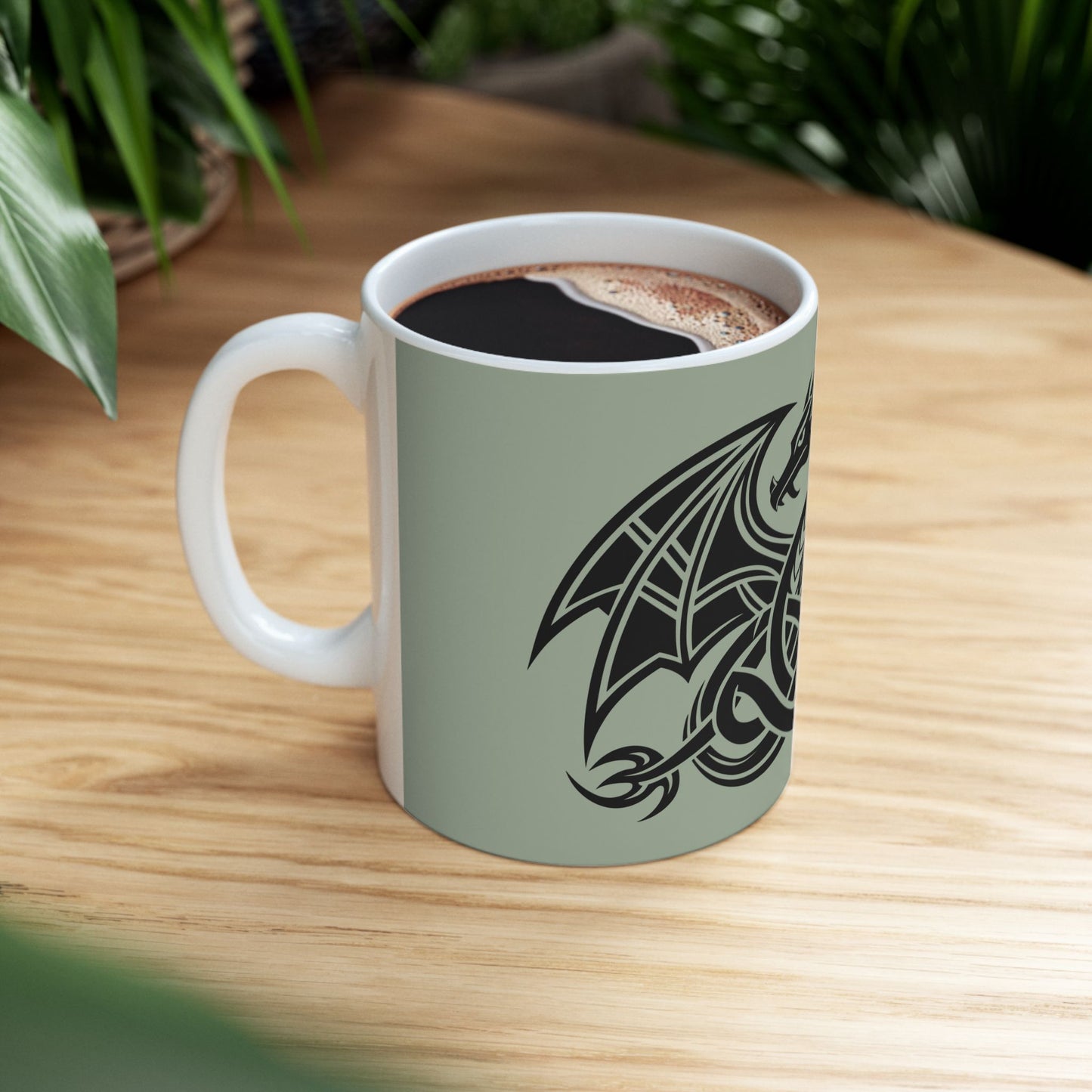 Celtic Dragon Ceramic Mug | 11oz & 15oz | Unique Gift for Dragon Lovers | Perfect for Coffee or Tea, Mythology Enthusiasts, Home Decor