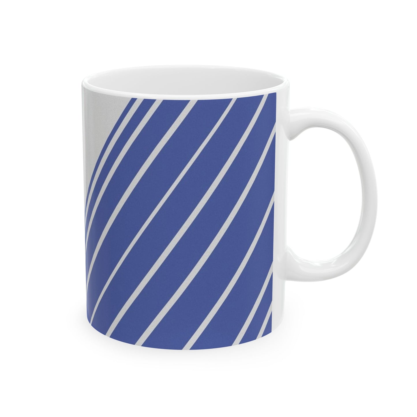 Elegant Blue Stripe Ceramic Mug | Coffee Cup, Tea Mug, Gift for Him/Her, Modern Kitchen Decor, Minimalist Design