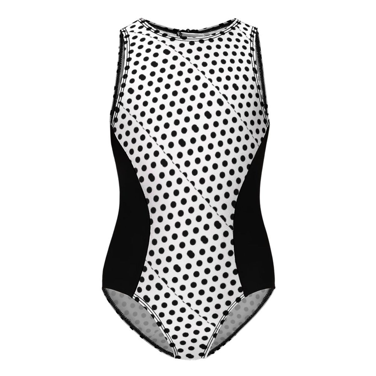 One-Piece Swimsuit for Girl Black dots