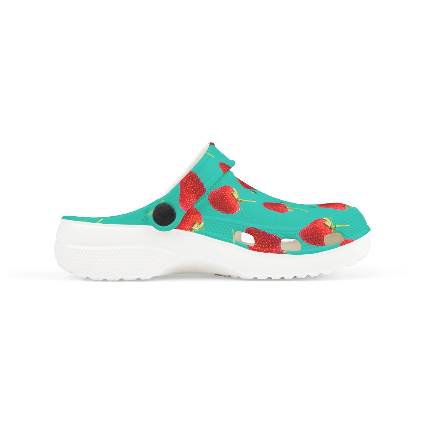Strawberry Print Kid's EVA Foam Clogs, Fun Summer Footwear, Playful Garden Clogs, Kids Summer Shoes, Cute Outdoor Sandals