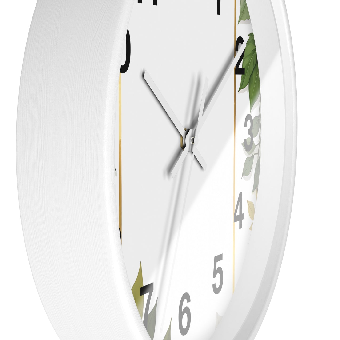 Elegant Leafy Wall Clock | Home Décor, Gift for Her, Modern Rustic Design, Nature Lover Wall Art, Stylish Timepiece