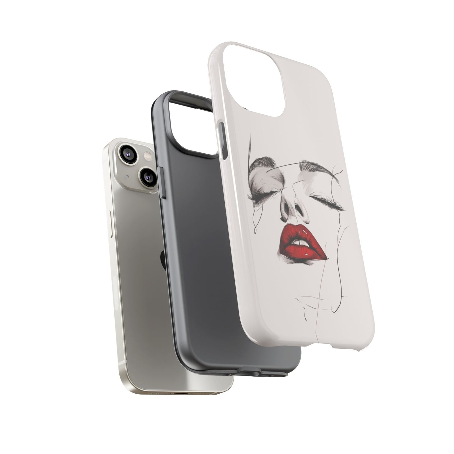 Stylish Phone Case with Artistic Lip Design, Femme Tech Accessory, Trendy Device Cover, Gift for Her, Unique Phone Accessories