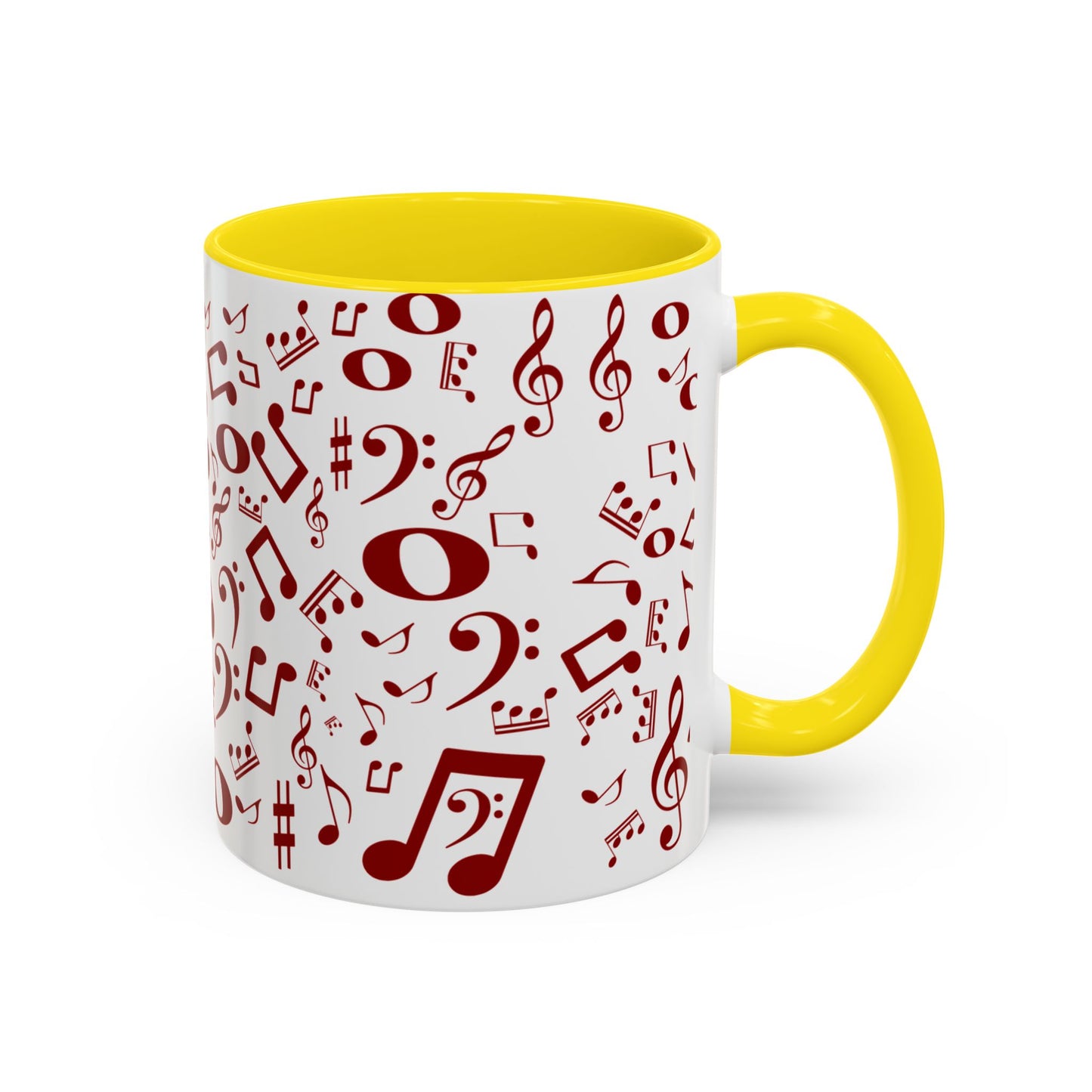 Accent Coffee Mug (11, 15oz) - Musical Notes