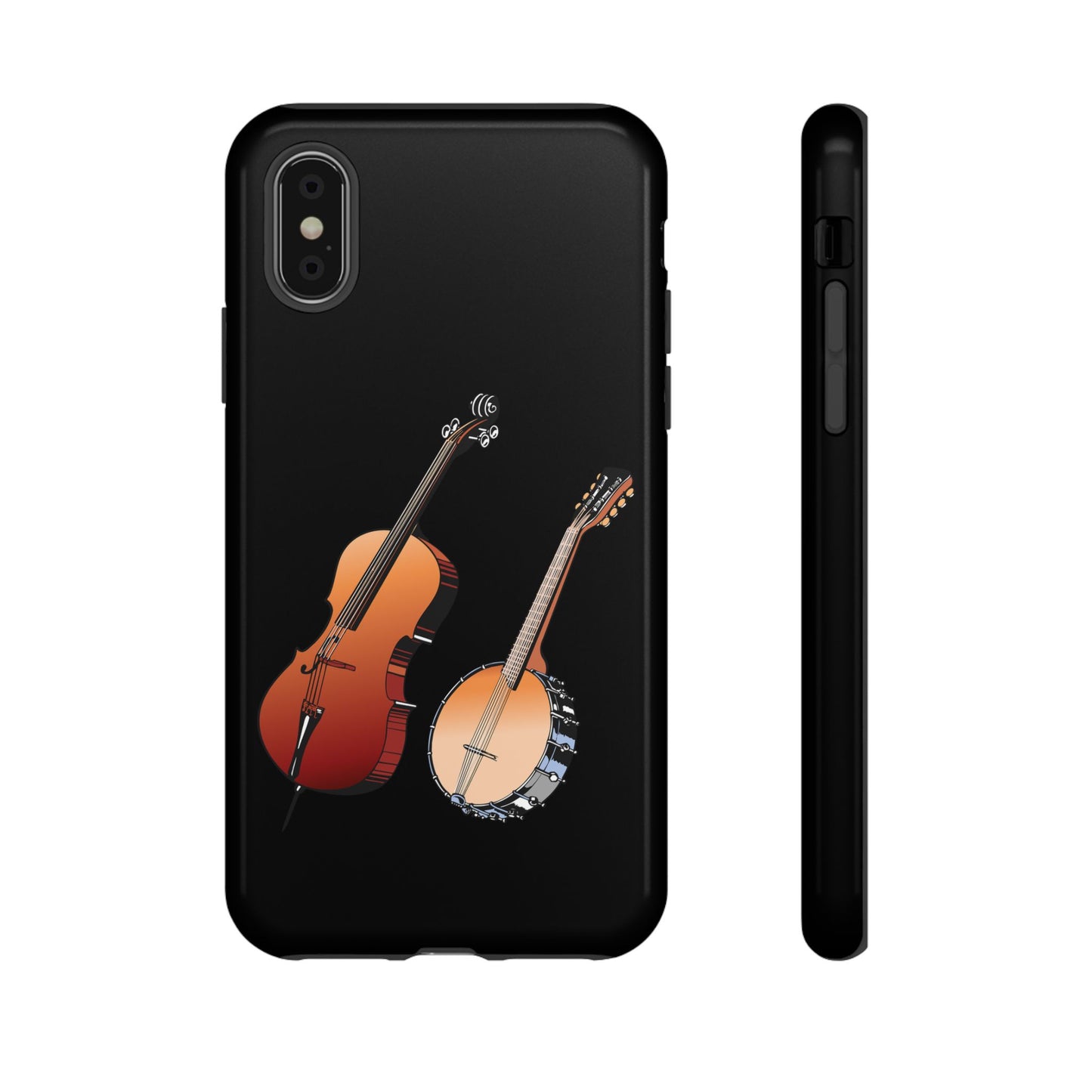 Musical Instrument Phone Case - Violin & Banjo Design, Music Lover Gift, Unique Phone Cover, Holiday Gift, Durable Tough Cases
