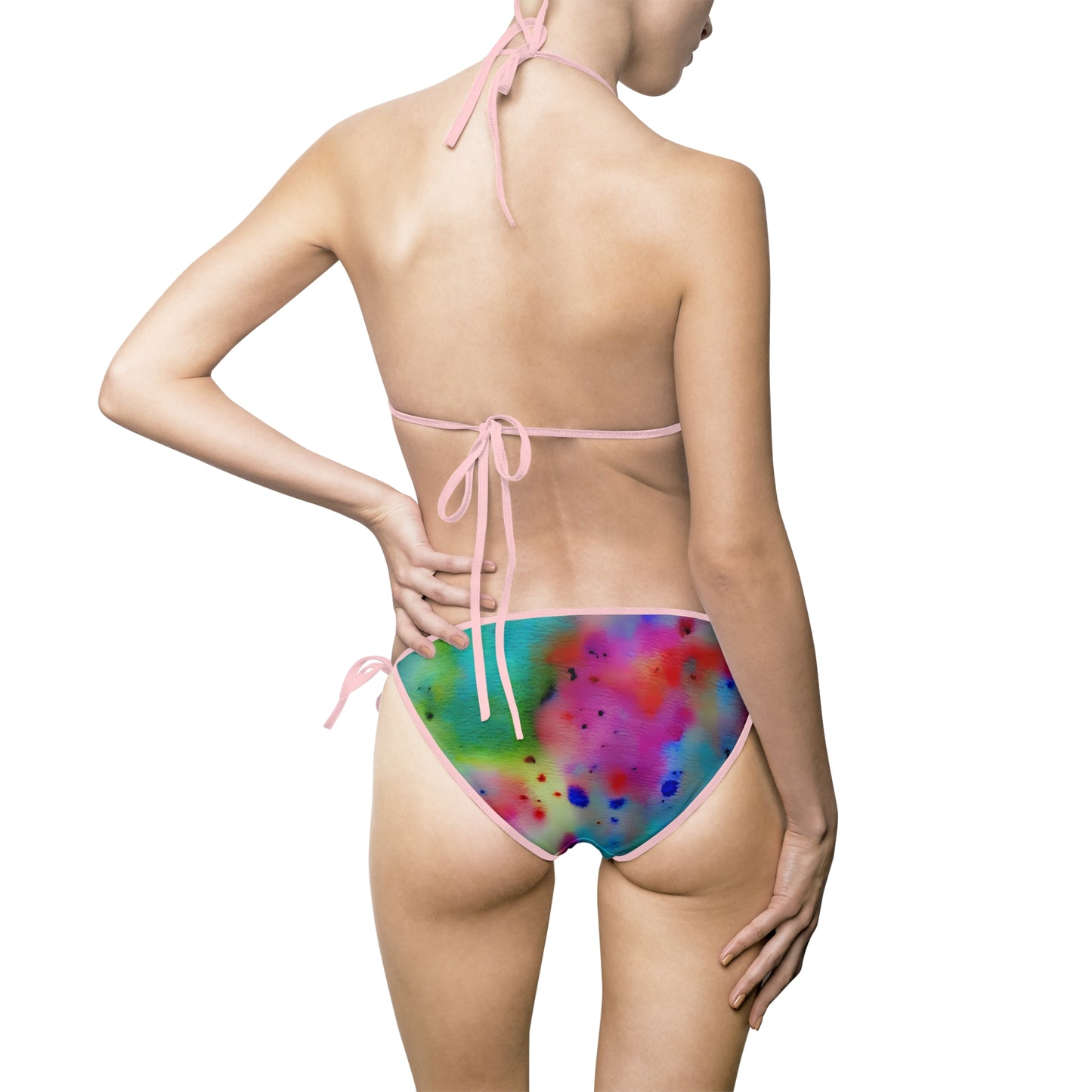 Colorful Tie-Dye Women's Bikini Swimsuit, Beach Swimwear, Summer Vacation, Pool Party, Resort Getaway, Festival Outfits