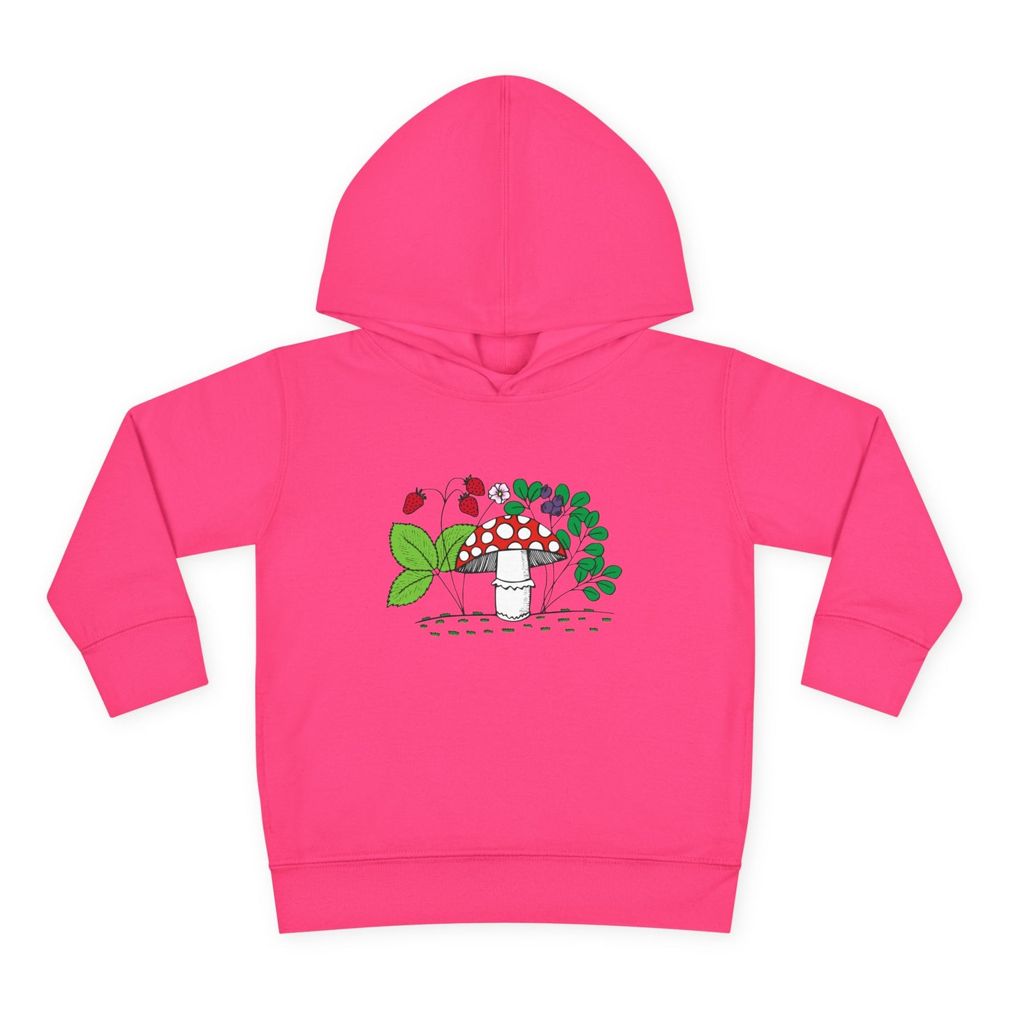Whimsical Toddler Pullover Fleece Hoodie, Cute Sweater for Kids, Cozy Fall Fashion, Mushroom Design, Halloween Outfit, Gift for Toddlers