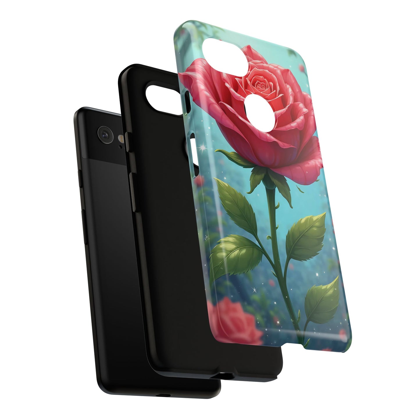 Floral Phone Case, Tough Cases with Elegant Rose Design, Stylish iPhone Cover, Rose Flower Gift for Nature Lovers, Unique Mobile Accessories