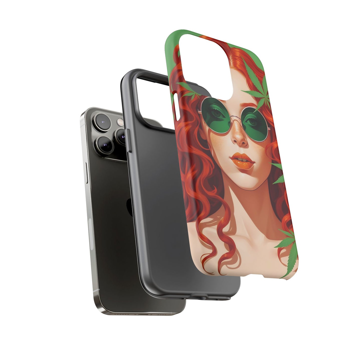 Vibrant Phone Case with Retro Greenery Design, Trendy Case for Casual Look, Gift for Her, Summer Vibes, Unique Phone Accessory