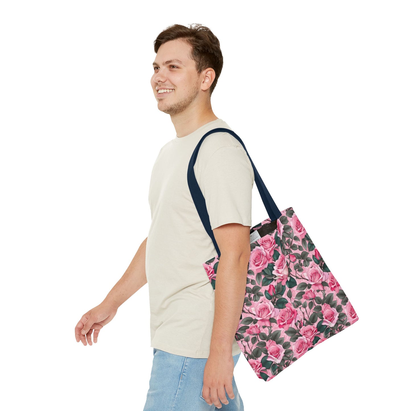 Pretty Pink Floral Tote Bag, Stylish Reusable Bag, Shopping Tote, Gift for Her, Eco-Friendly, Mother's Day Gift