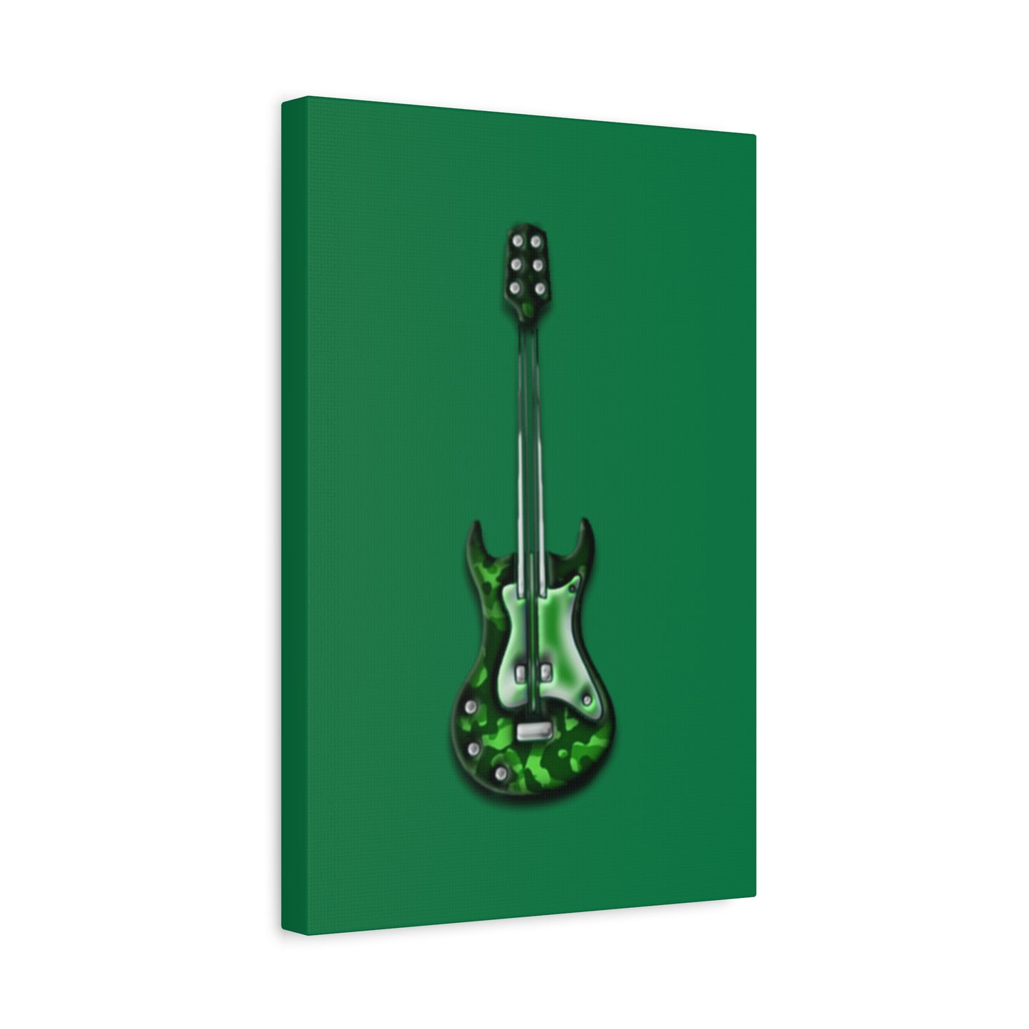 Green Electric Guitar Canvas Art, Music Wall Decor, Rock n Roll Gift, Guitar Lover's Art, Stretched Green Canvas, Home Theater Decor