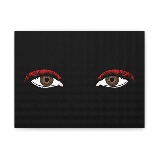 Red Lashes Wall Art Canvas — Glam Eyes Makeup Decor