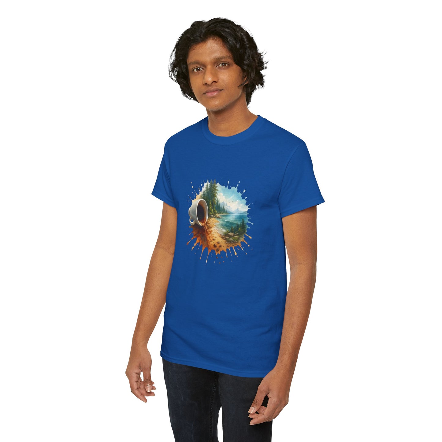 Nature-Inspired Unisex Heavy Cotton Tee, Casual Outfit, Gift for Nature Lovers, Camping Apparel, Outdoor Adventure Shirt