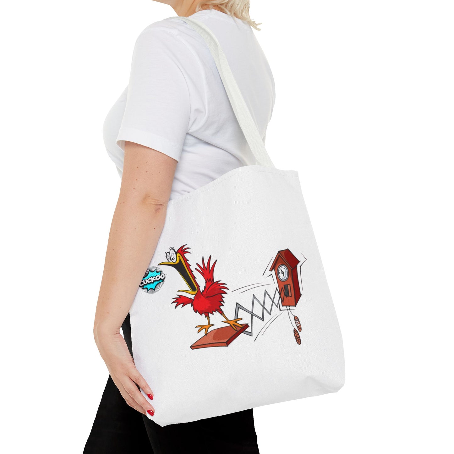 Quirky Cartoon Tote Bag, Funny Gift, Bird Lover's Bag, Everyday Use, Shopping