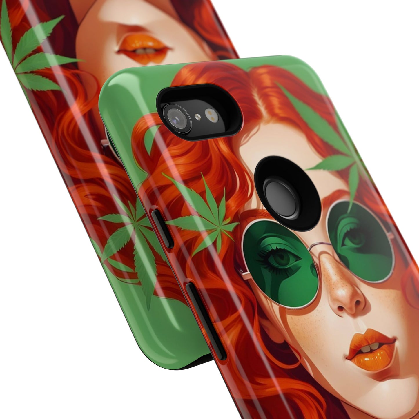 Vibrant Phone Case with Retro Greenery Design, Trendy Case for Casual Look, Gift for Her, Summer Vibes, Unique Phone Accessory