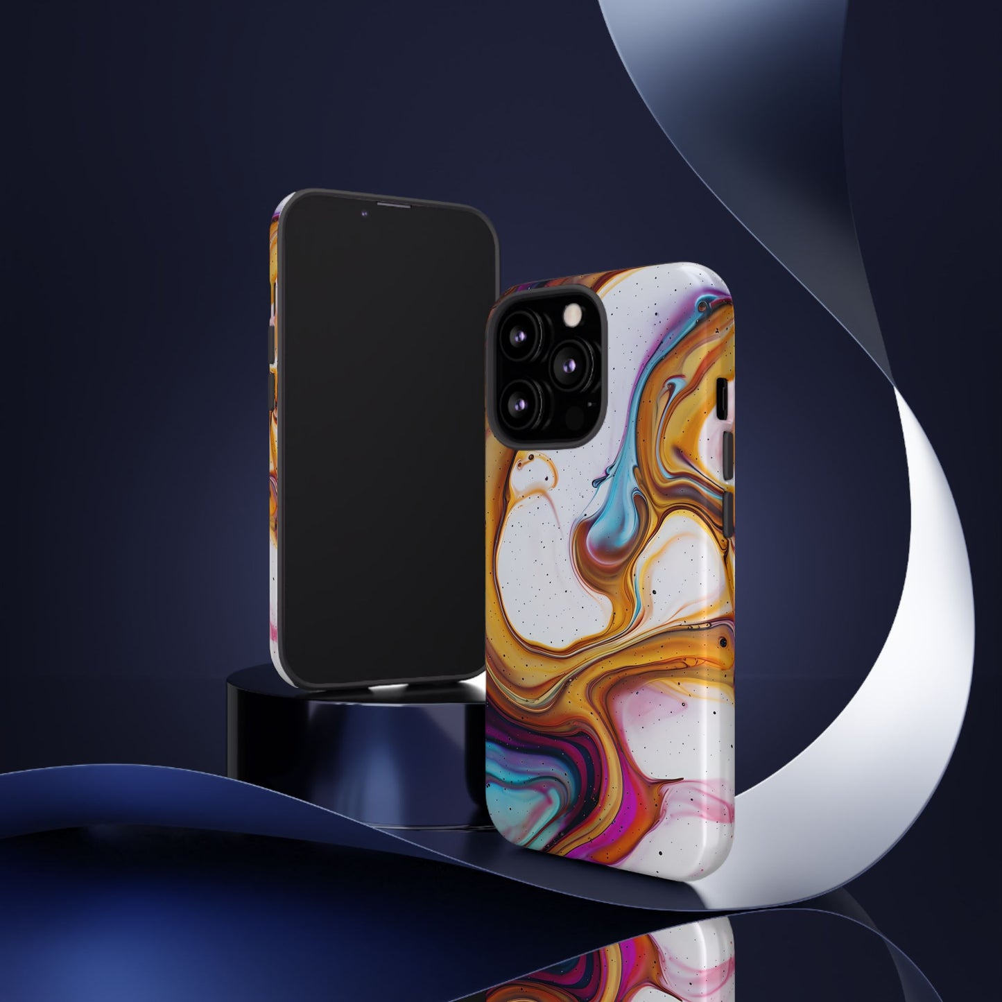 Artistic Phone Case, Tough Cases with Colorful Marble Design