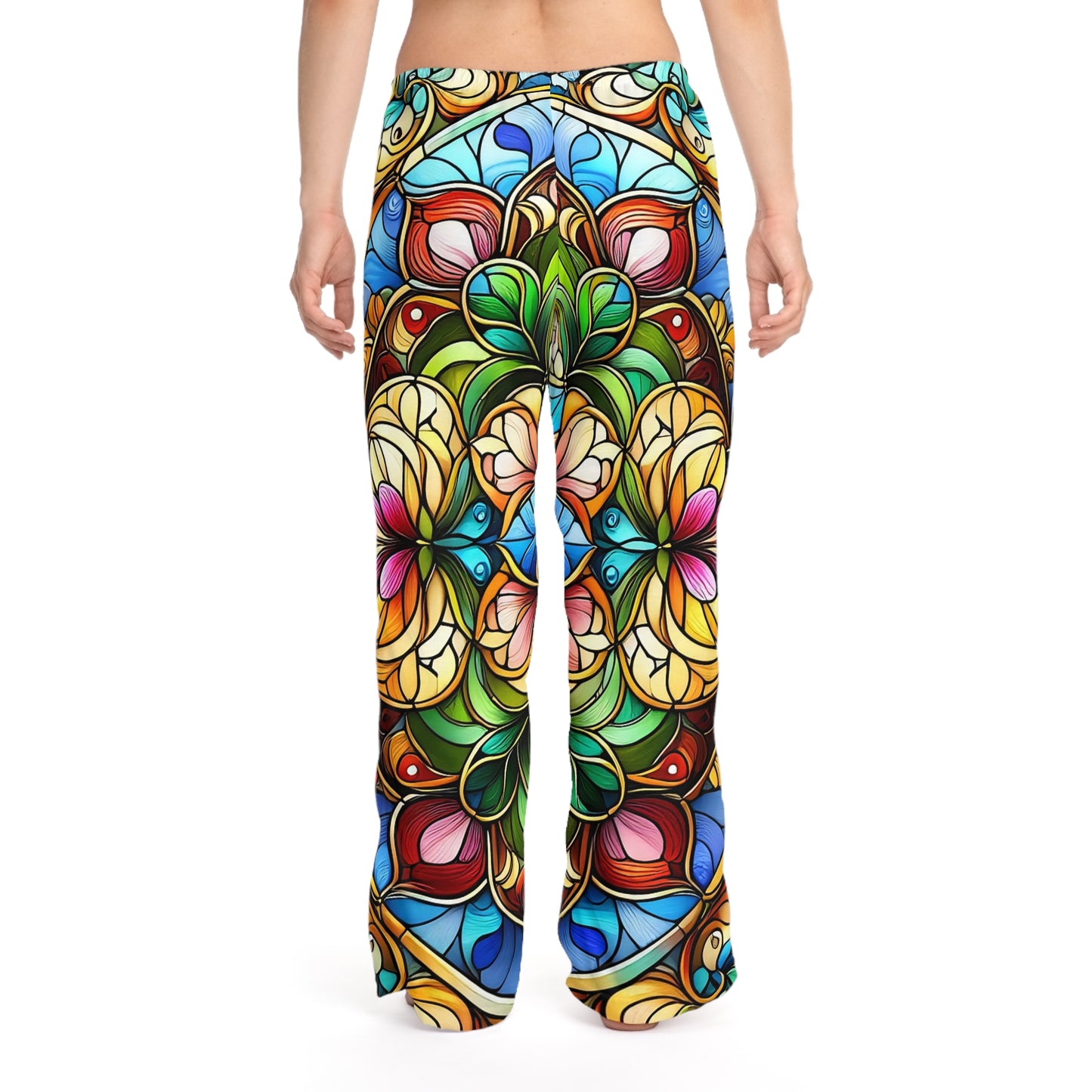 Vibrant Floral Women's Pajama Pants, Bohemian Sleepwear