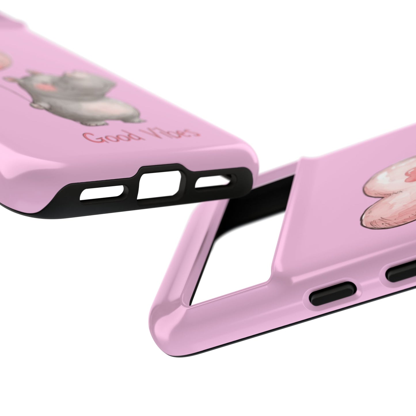 Cute Hippo Phone Case | Good Vibes, Gift for Friends, Cute Phone Accessories, Animal Lover Gift, Happy Phone Cover