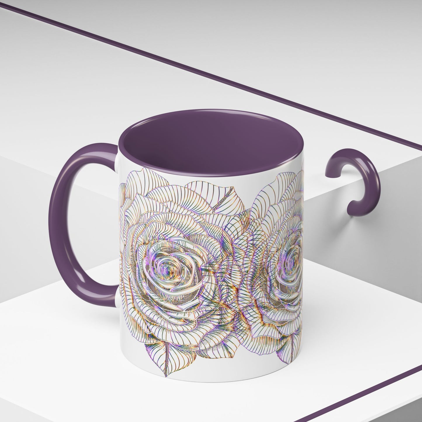Holographic Floral Coffee Mug - Perfect Gift for Plant Lovers, Home Decor, Tea & Coffee Lovers, Mother's Day, Birthdays