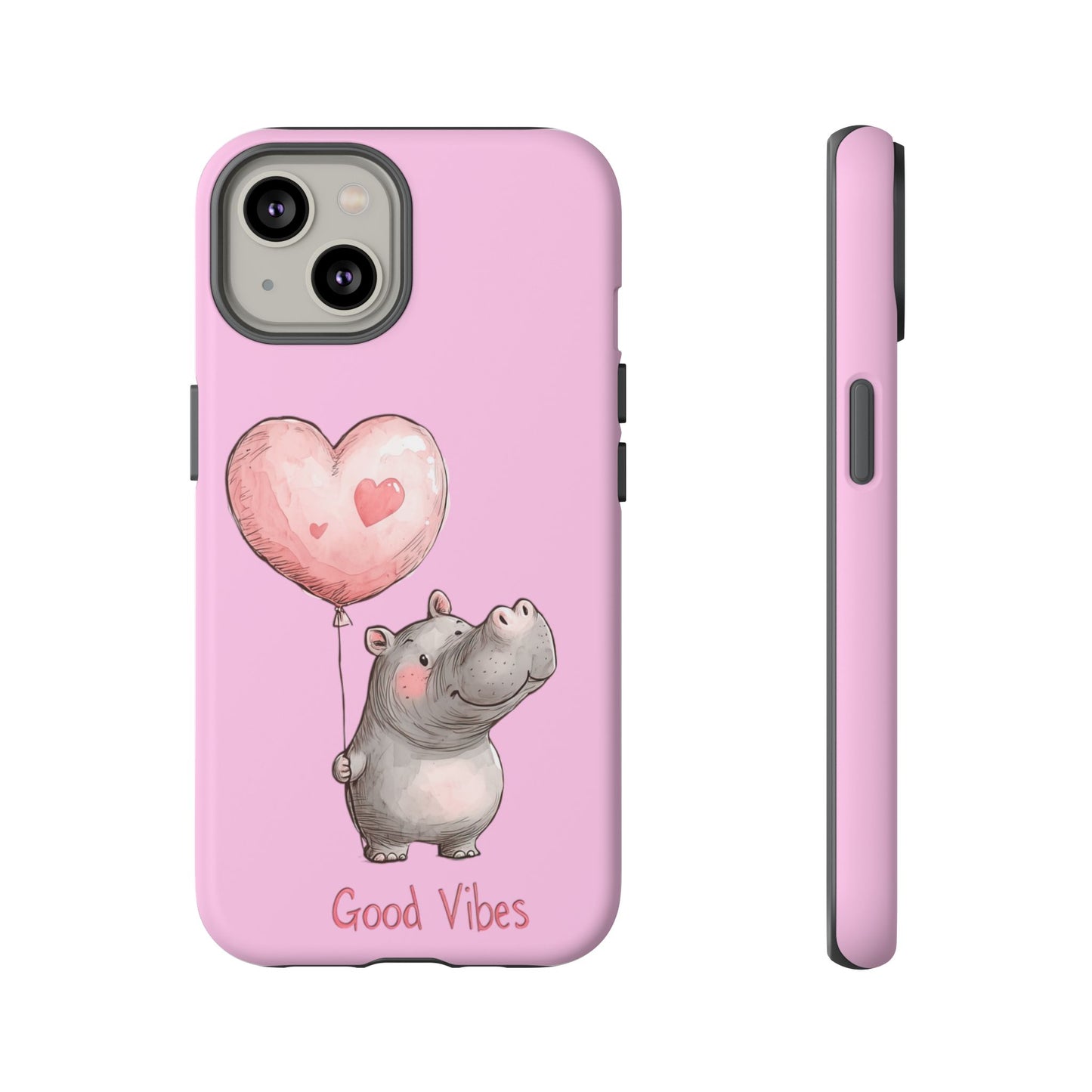 Cute Hippo Phone Case | Good Vibes, Gift for Friends, Cute Phone Accessories, Animal Lover Gift, Happy Phone Cover