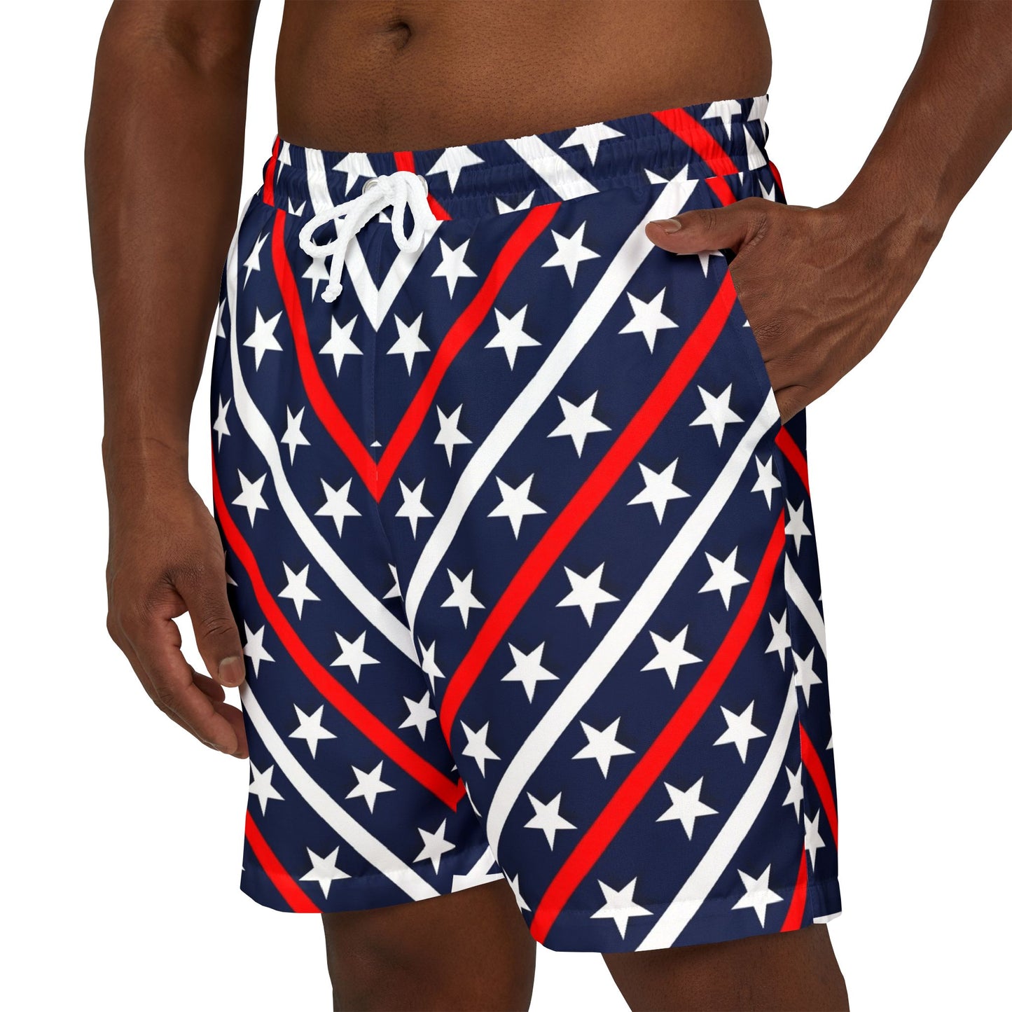 Patriotic Unisex Swim Shorts for Summer Fun, Beachwear, Pool Party, 4th of July, Vacation Essentials