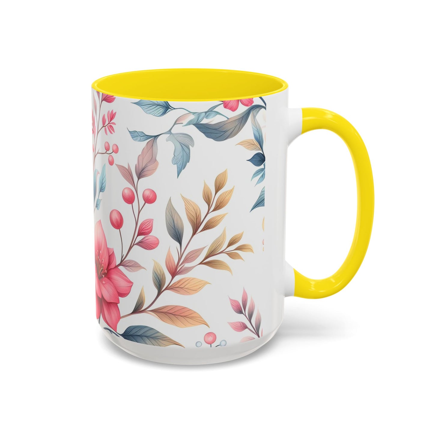 Floral Accent Coffee Mug - Perfect Gift for Tea Lovers, Home Decor, Kitchen Accessories, Mother's Day, Coffee Enthusiasts