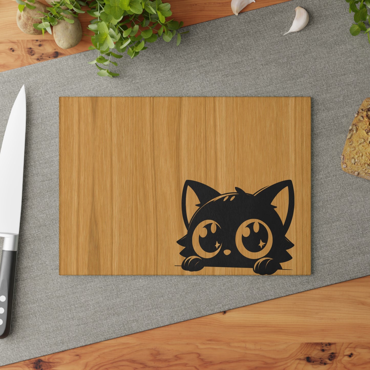 Cute Cat Glass Cutting Board, Kitchen Decor, Gift for Cat Lovers, Unique Kitchenware, Cooking Accessory, Pet-themed Housewarming Gift
