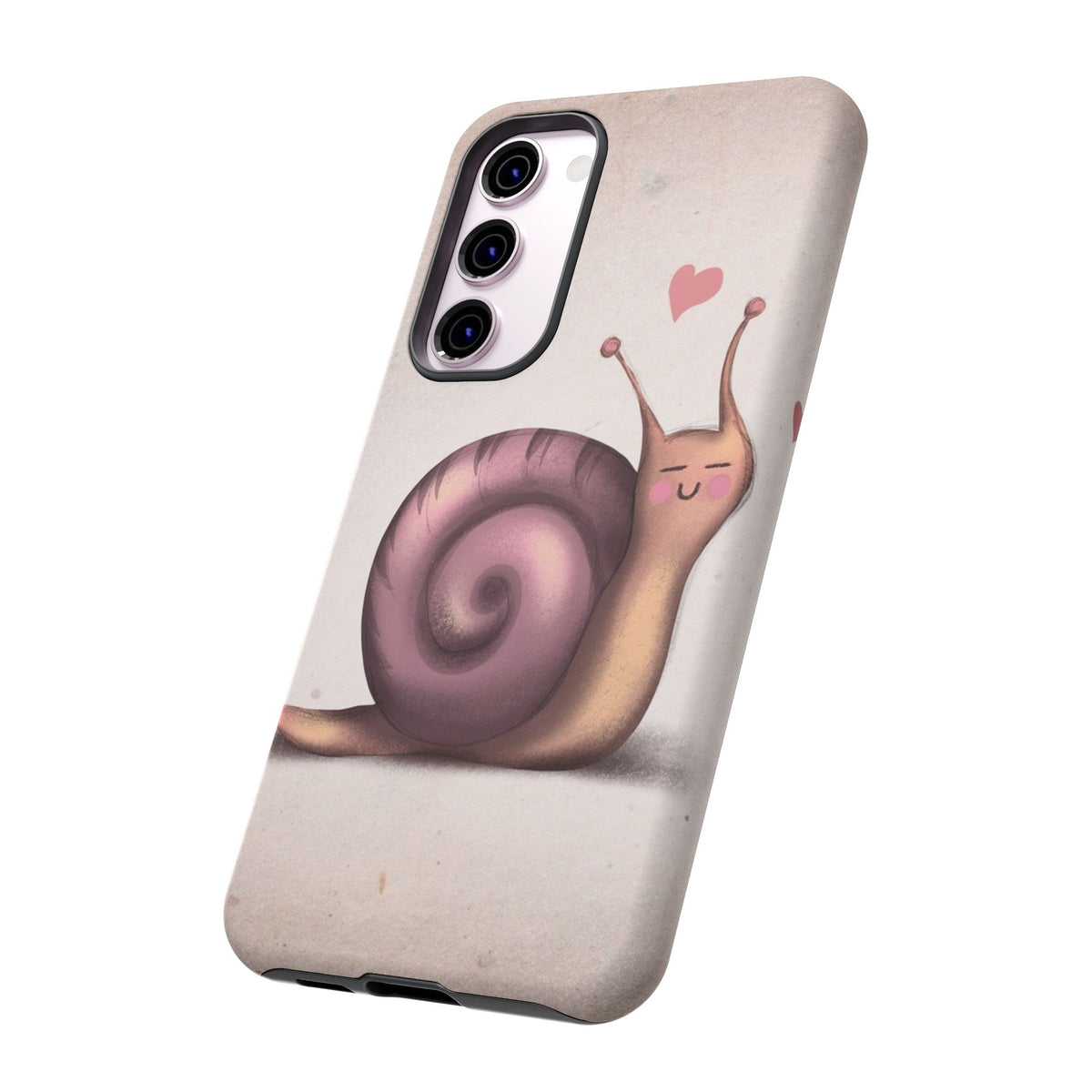 Cute Snail Phone Case — Pink Heart Cartoon Protective iPhone Cover