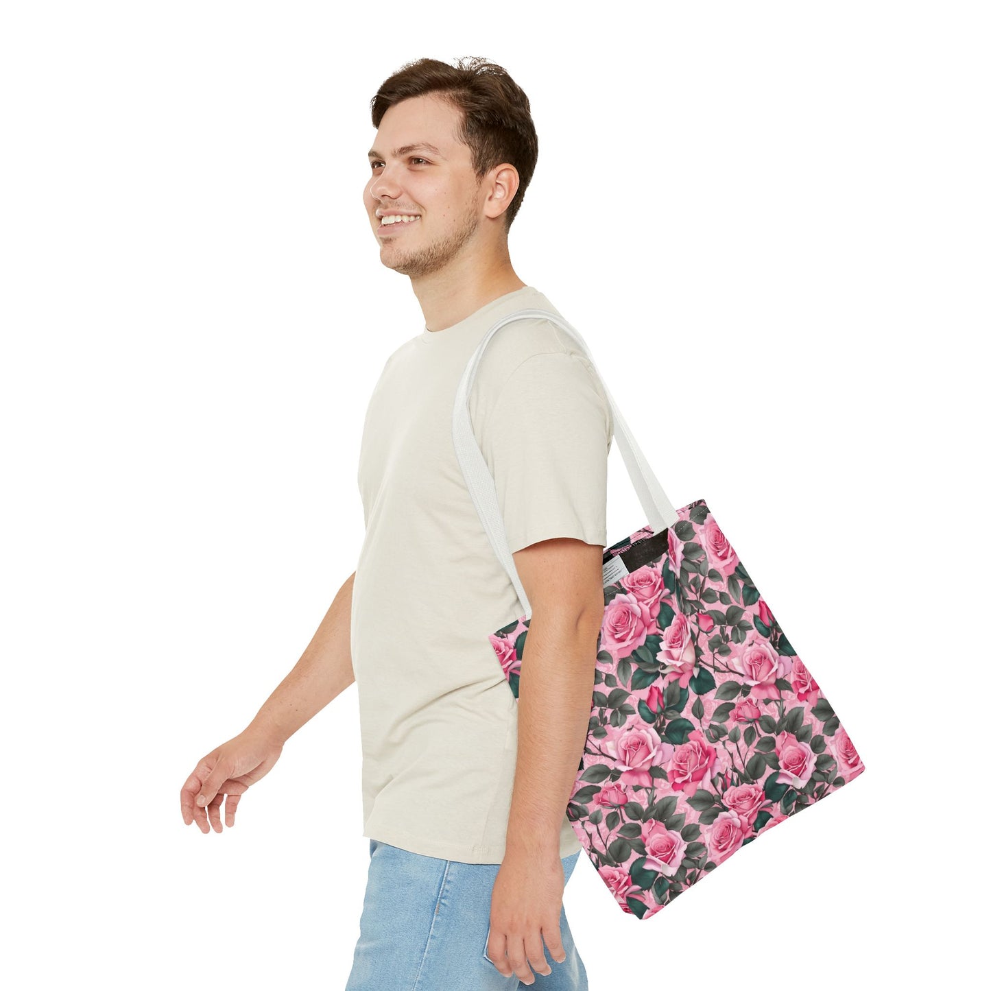 Pretty Pink Floral Tote Bag, Stylish Reusable Bag, Shopping Tote, Gift for Her, Eco-Friendly, Mother's Day Gift