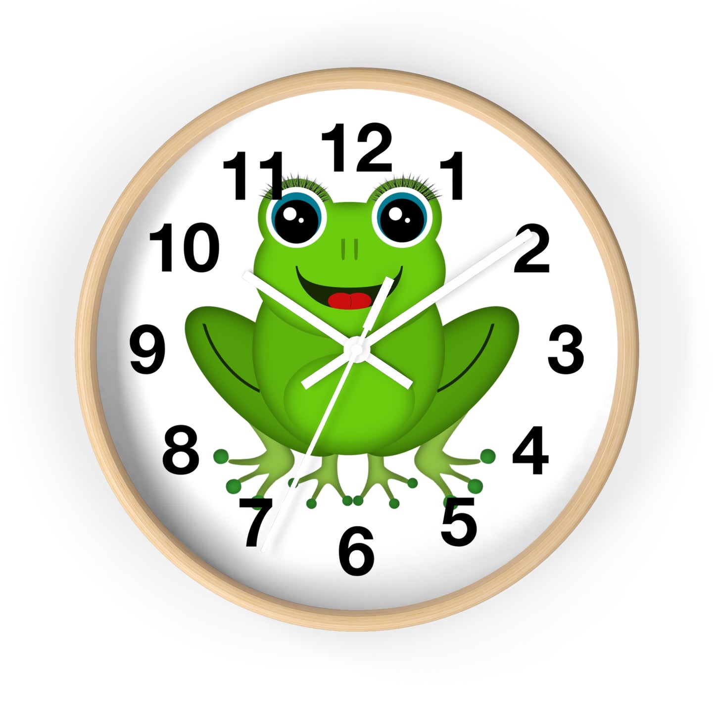 Frog Wall Clock - Whimsical Green Frog Design, Cute Home Decor, Kids Room, Animal Lover Gift, Fun Timepiece