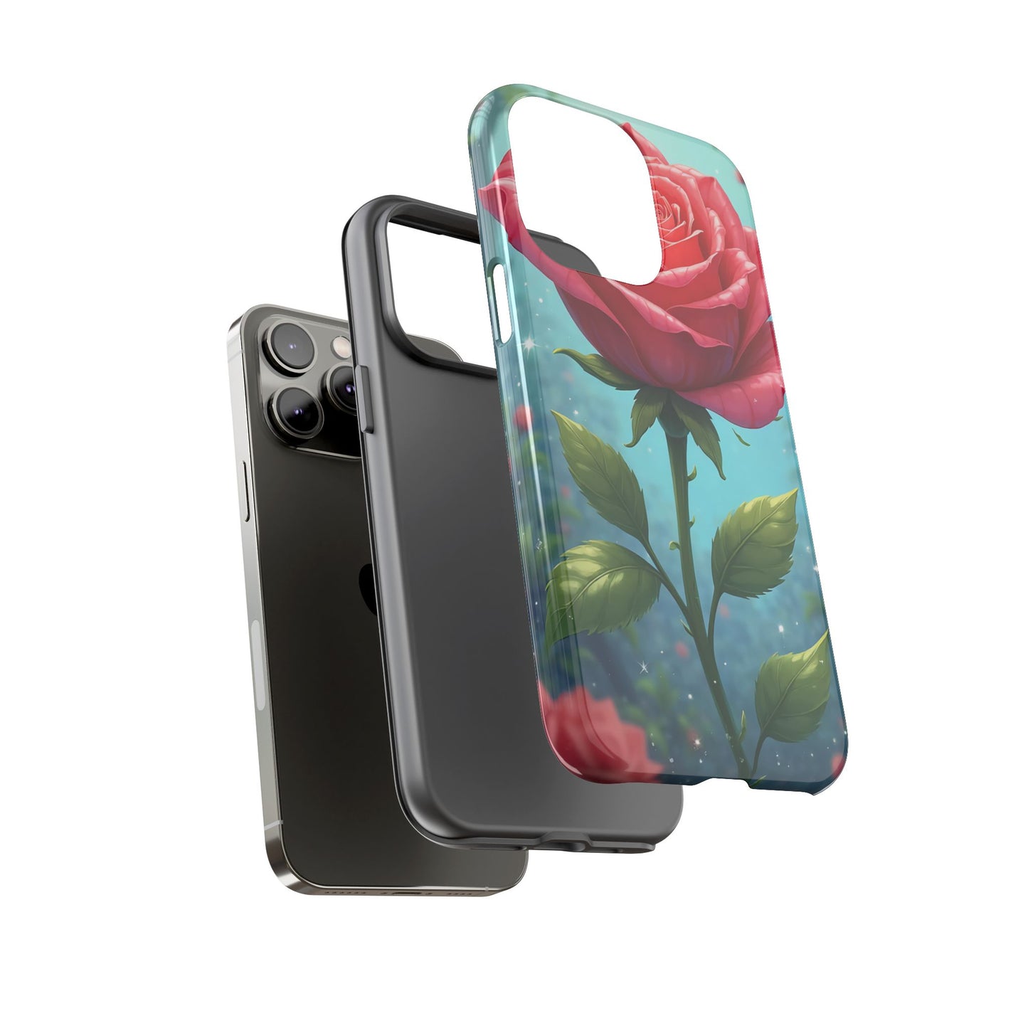 Floral Phone Case, Tough Cases with Elegant Rose Design, Stylish iPhone Cover, Rose Flower Gift for Nature Lovers, Unique Mobile Accessories