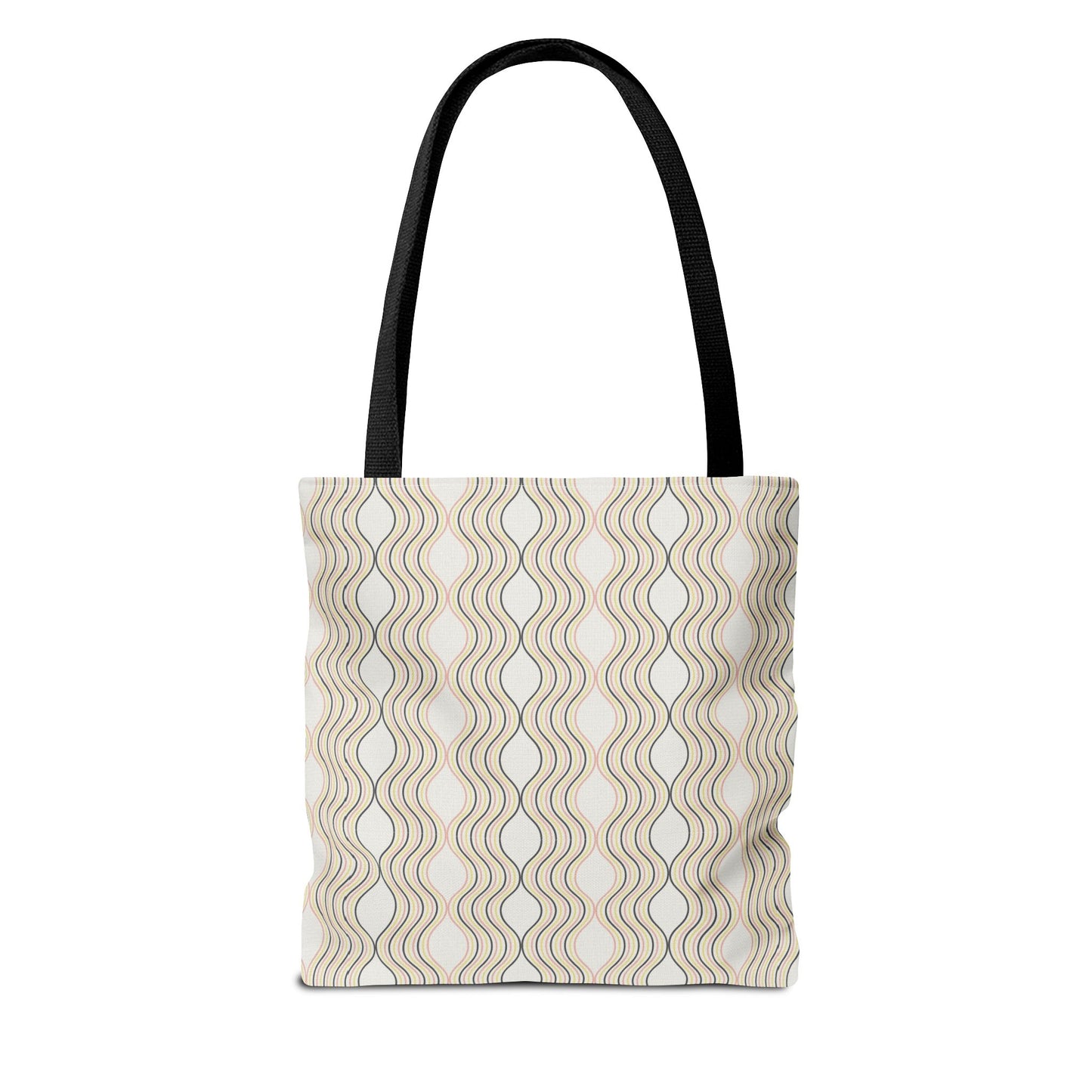 Waves Pattern Tote Bag, Boho Chic Handbag, Everyday Carry, Beach Bag, Gift for Her, Eco-Friendly Style