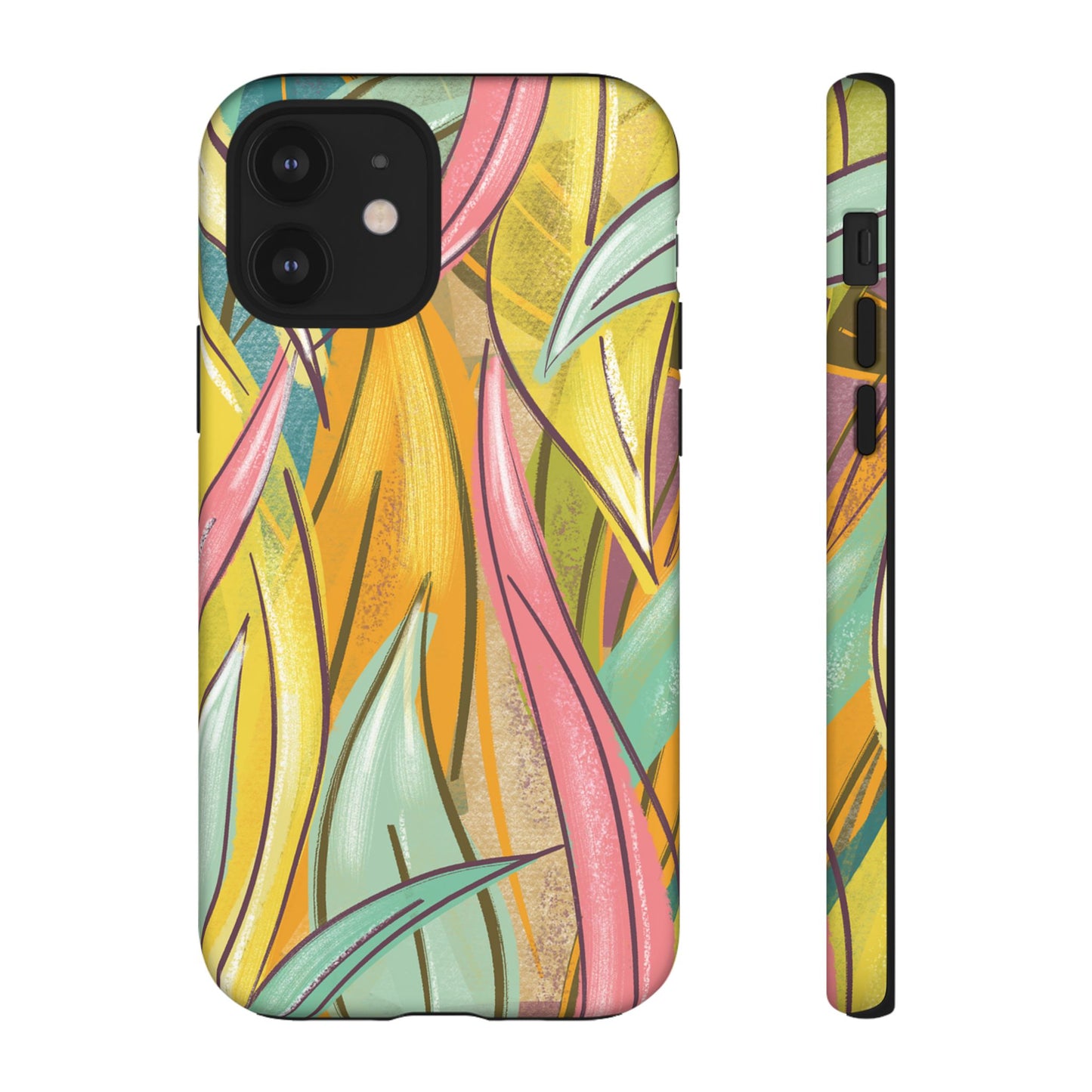 Vibrant Phone Case with Colorful Leaf Design, Tough Cases for Nature Lovers, Eco-Friendly Gift, Summer Vibes, Floral Phone Cover