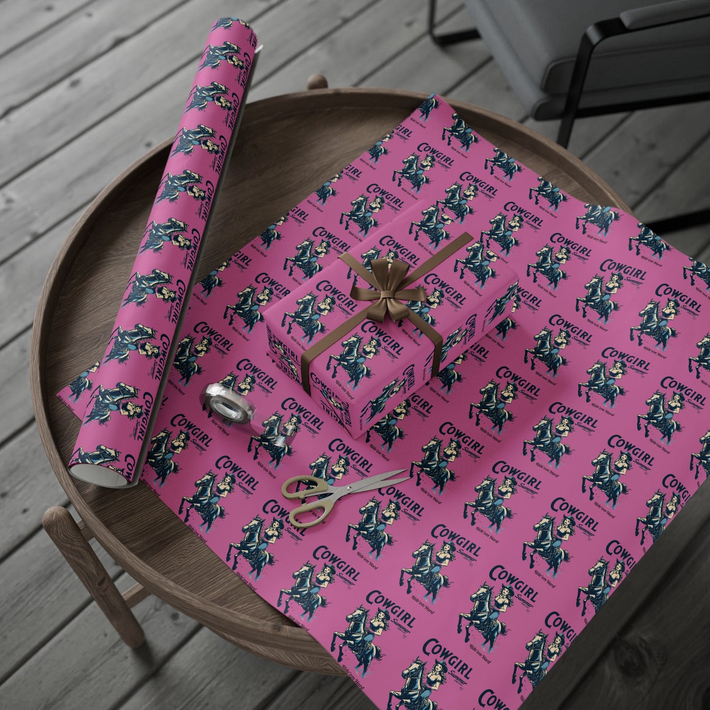 Cowgirl Wrapping Paper - Fun Gift Wrap for Birthdays, Western Theme Parties, Cowgirl Decor, Unique Gift Wrapping, Cute Cowgirl Print