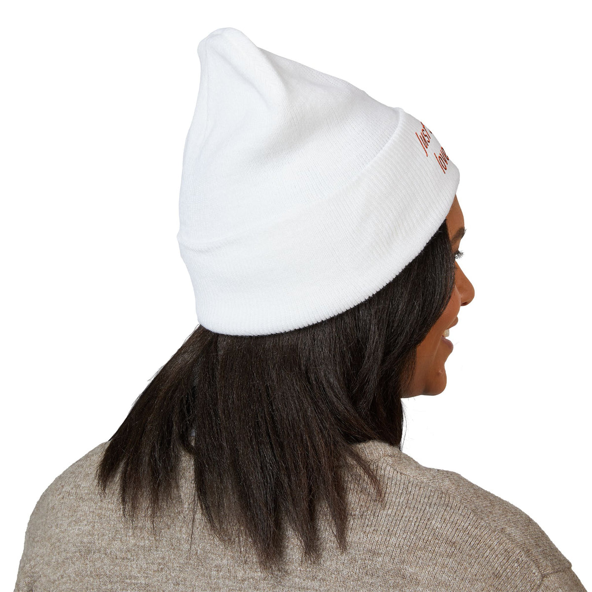 Hunting Enthusiast Beanie - "Just a Girl Who Loves to Hunt" Embroidered Cuffed Beanie
