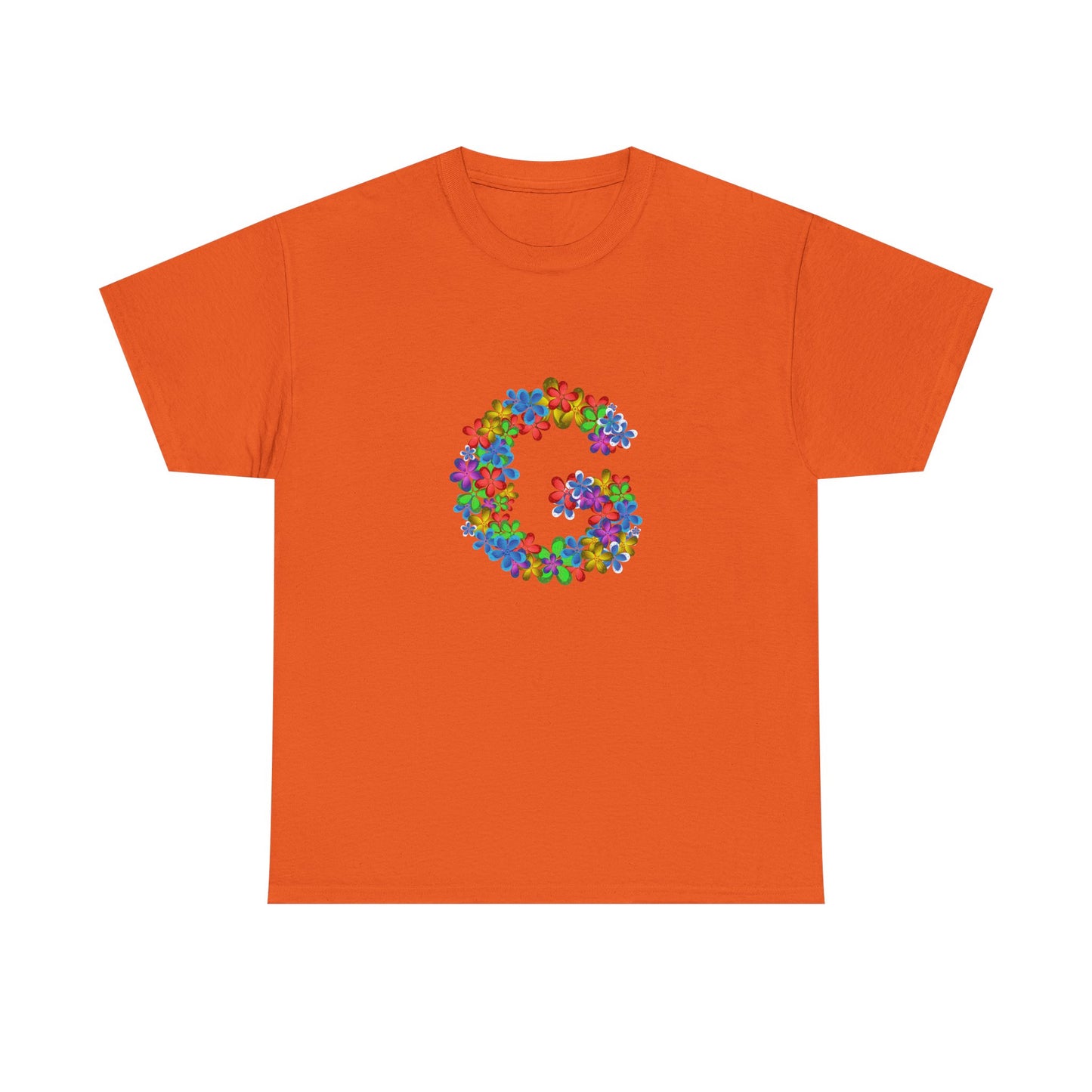 Floral Initial Unisex Tee - Personalized Gift, Casual Summer Wear, Birthday Present, Eco-Friendly Tee, Customizable Clothing