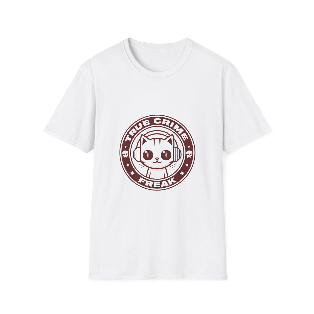 True Crime Freak Cat T-Shirt – Cute Kitty Badge Tee for True Crime Fans