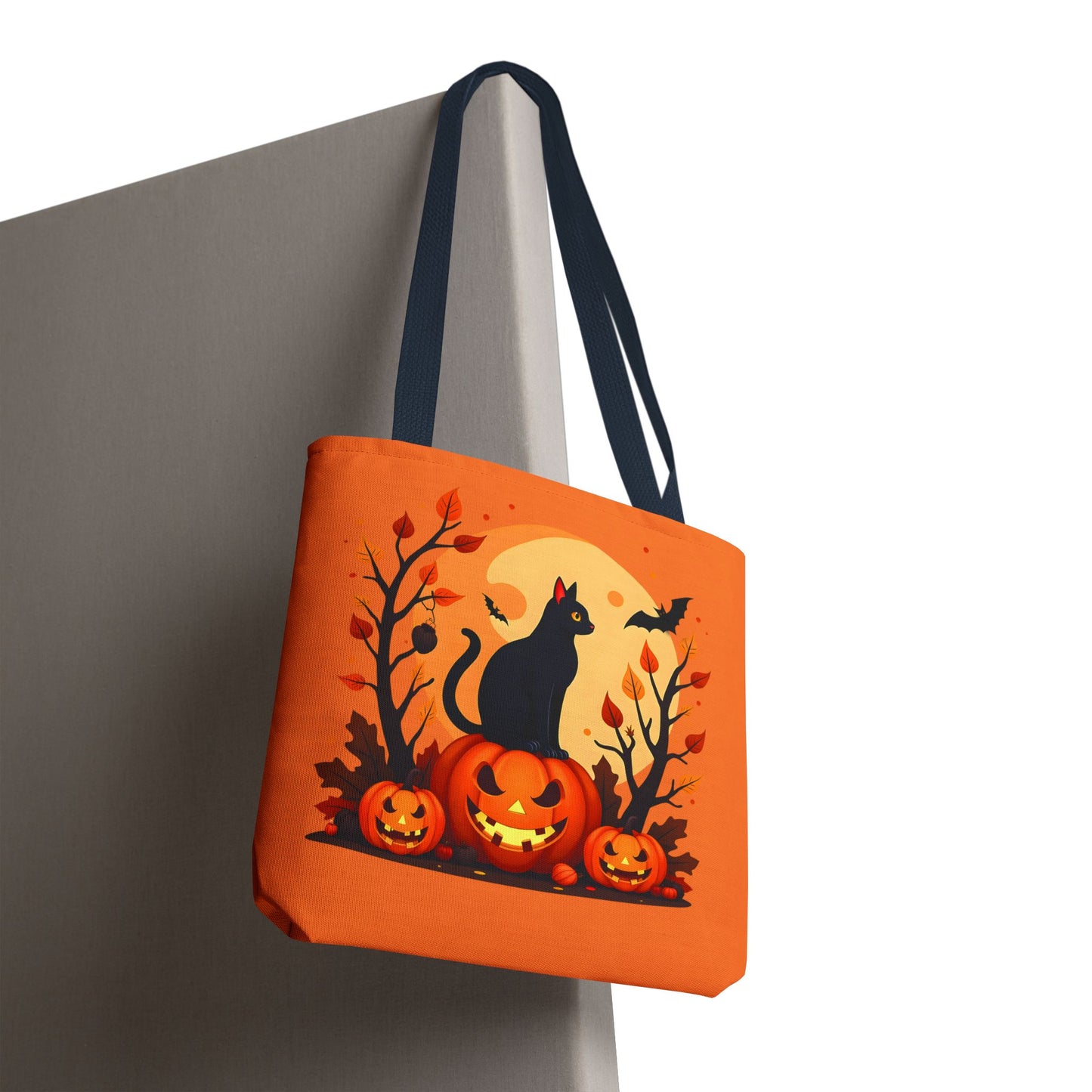 Halloween Cat Tote Bag | Spooky Halloween Accessory, Trick or Treat, Gift for Cat Lovers, Fall Fashion Must-Have, Pumpkin Decor