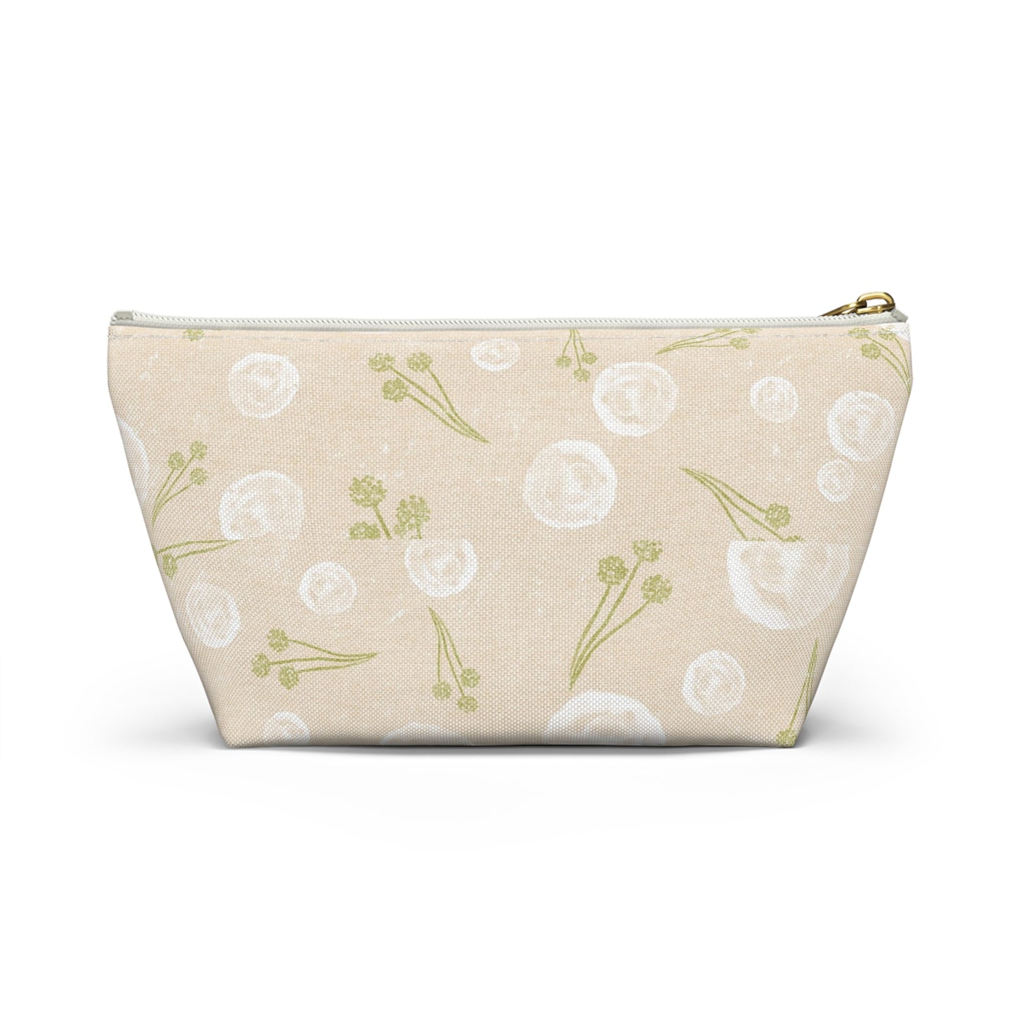 Floral Accessory Pouch, Makeup Bag, Travel Organizer, Gift for Her, Greenery Design, Cosmetic Case, Cute Storage