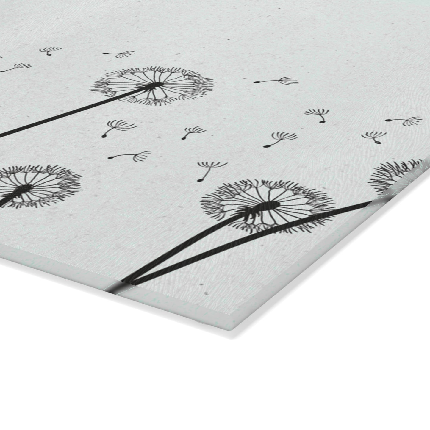 Dandelion Glass Cutting Board, Kitchen Decor, Gift for Chefs, Housewarming Gift, Floral Kitchen Art
