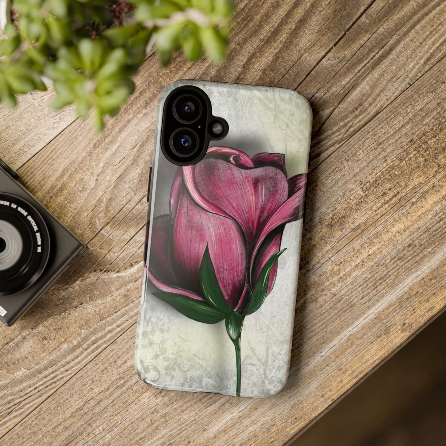 Rose Phone Case – Tough Cases, Floral Phone Cover, Gift for Her, Minimalist Design, Nature Lover's Accessory, Birthday Gift Idea