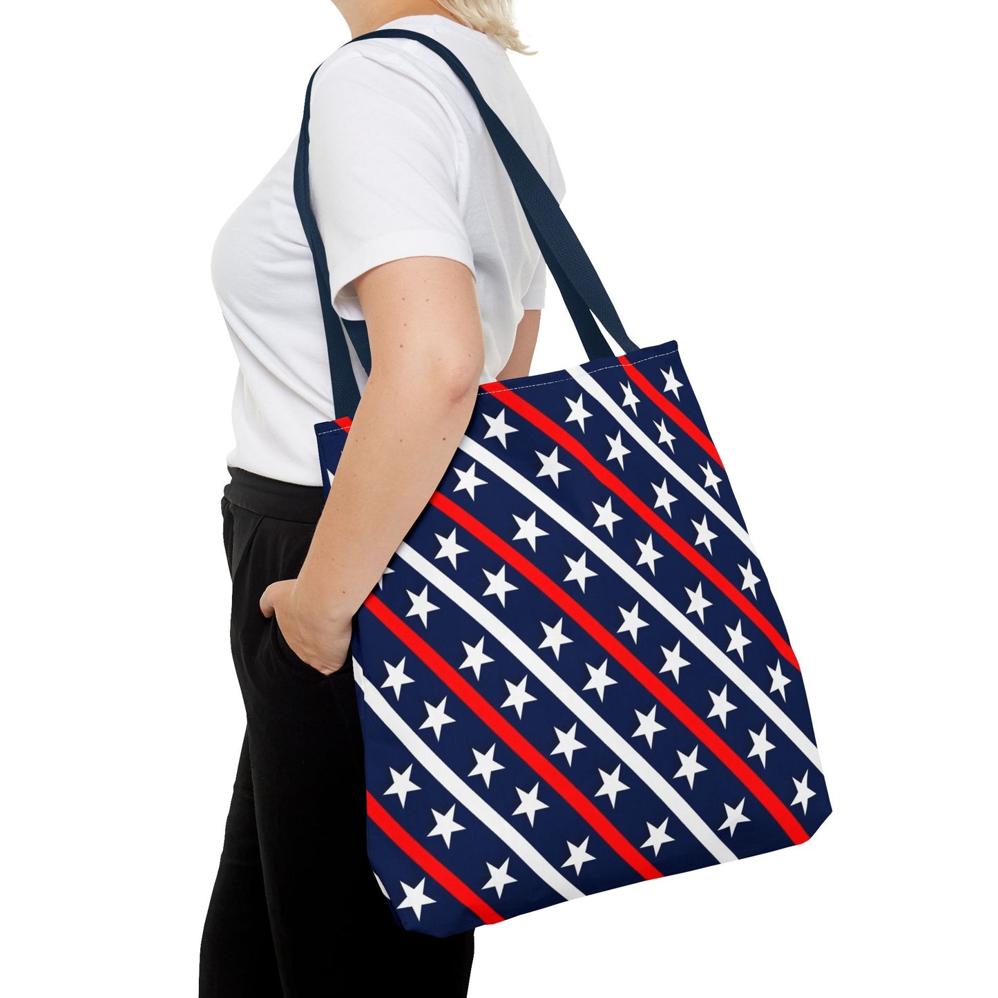Patriotic Tote Bag, USA Flag Inspired, Star Patterned Purse, Summer BBQ, Independence Day, Memorial Day, Everyday Use