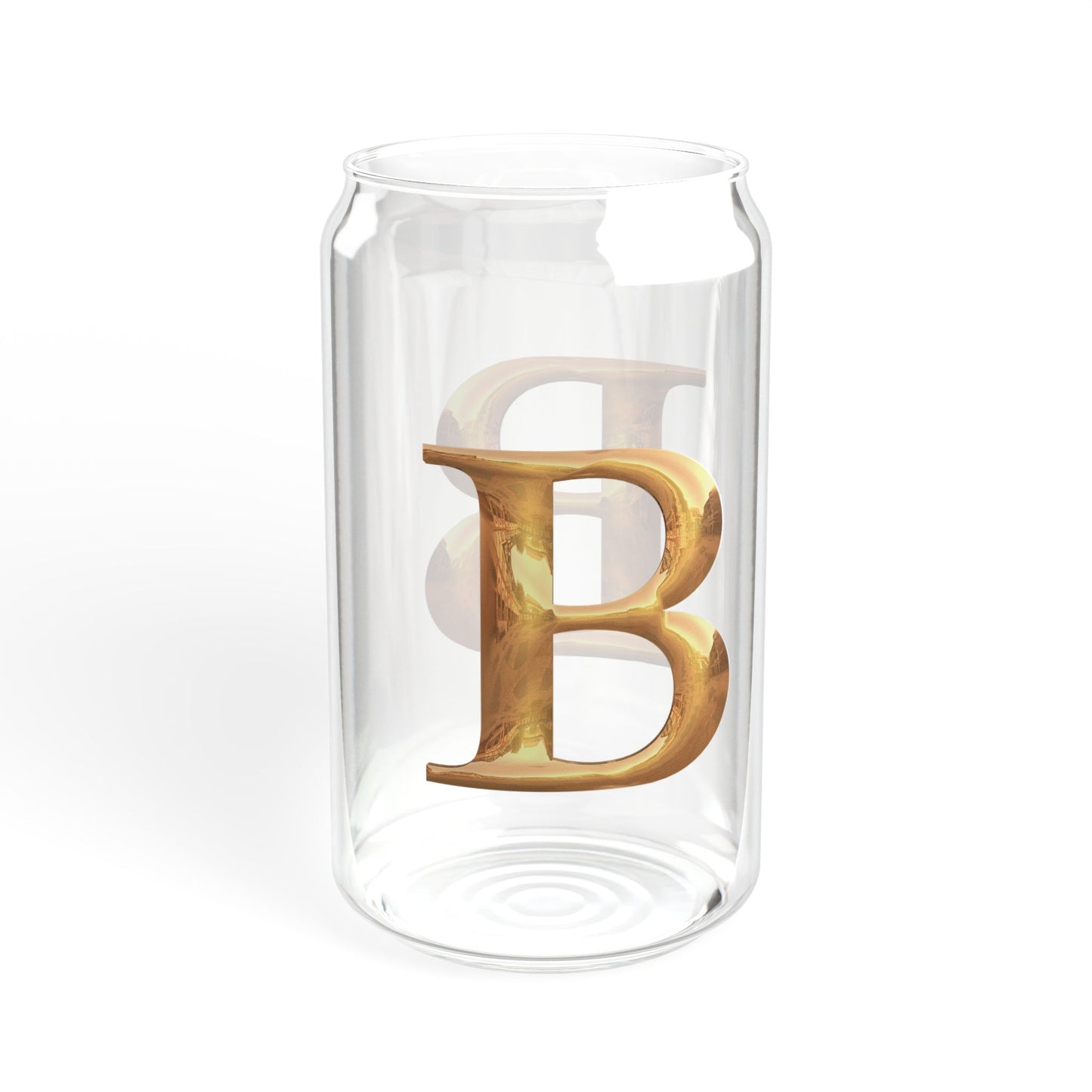 Personalized Sipper Glass, Customizable Drinkware Letter B