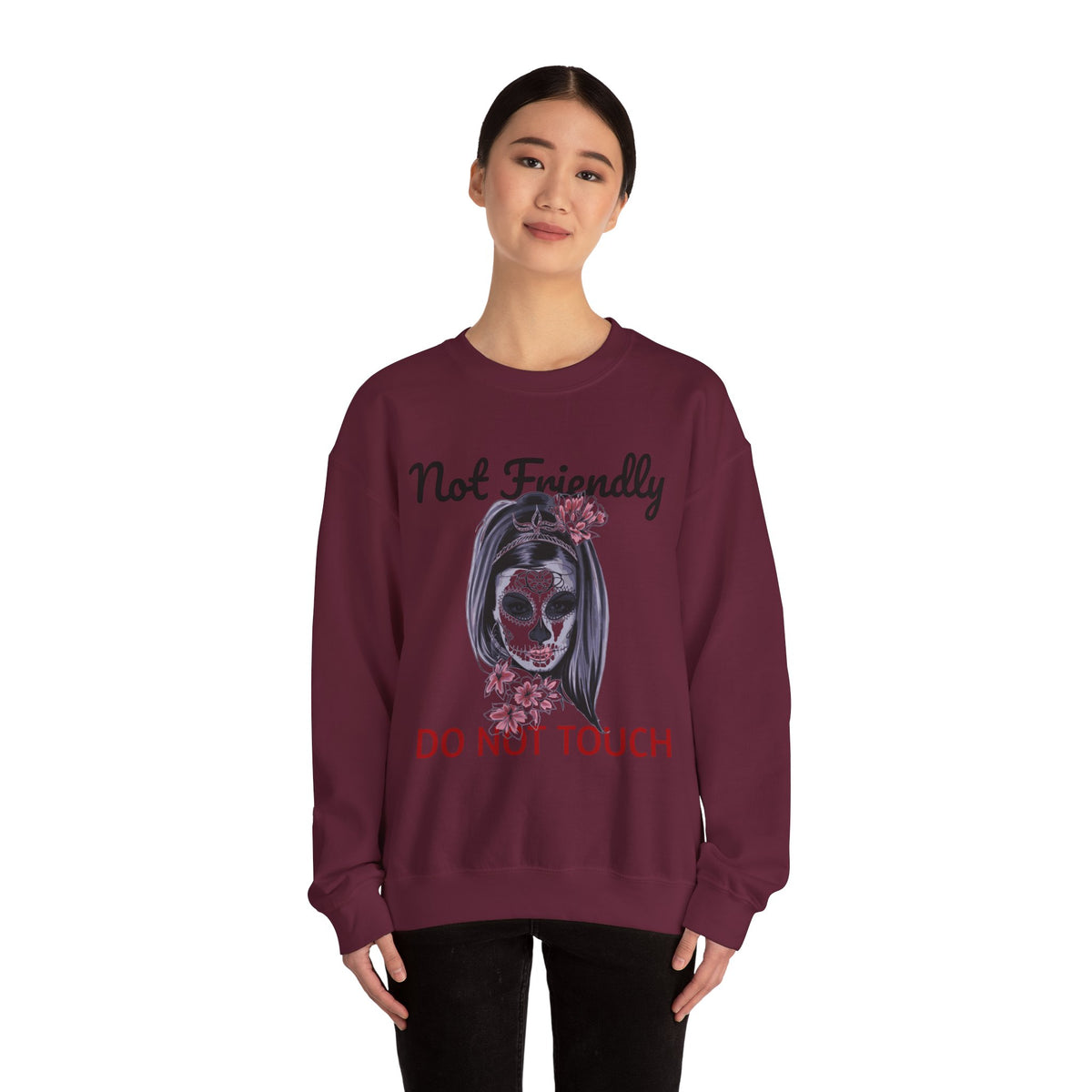 Edgy Skull Graphic Crewneck Sweatshirt | Halloween Gift, Casual Wear, Unisex Apparel, Cozy Sweatshirt, Unique Graphic Design