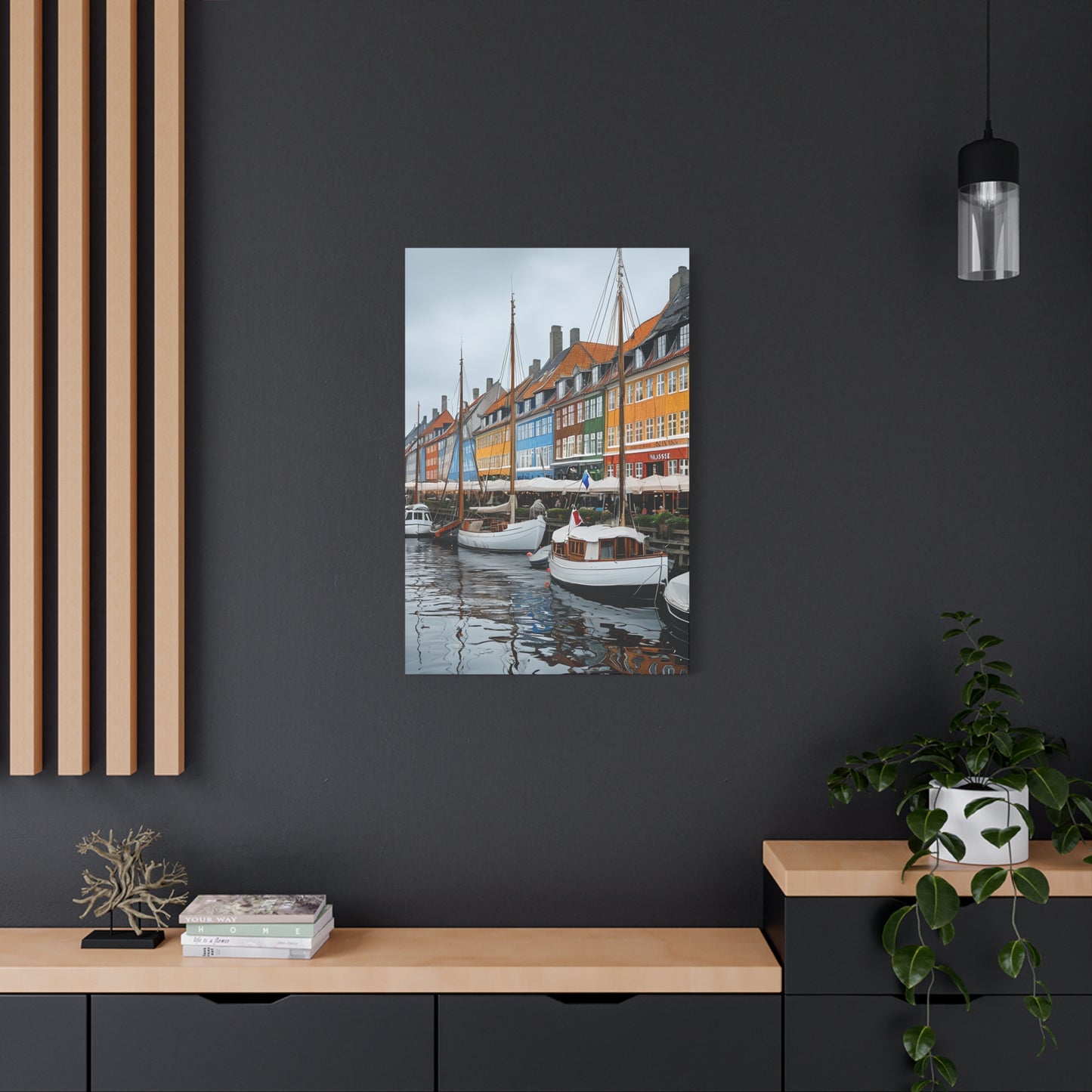 Coastal Canvas Print, Vibrant Harbor Art, Nautical Home Decor, Gift for Sailors, Maritime Wall Art