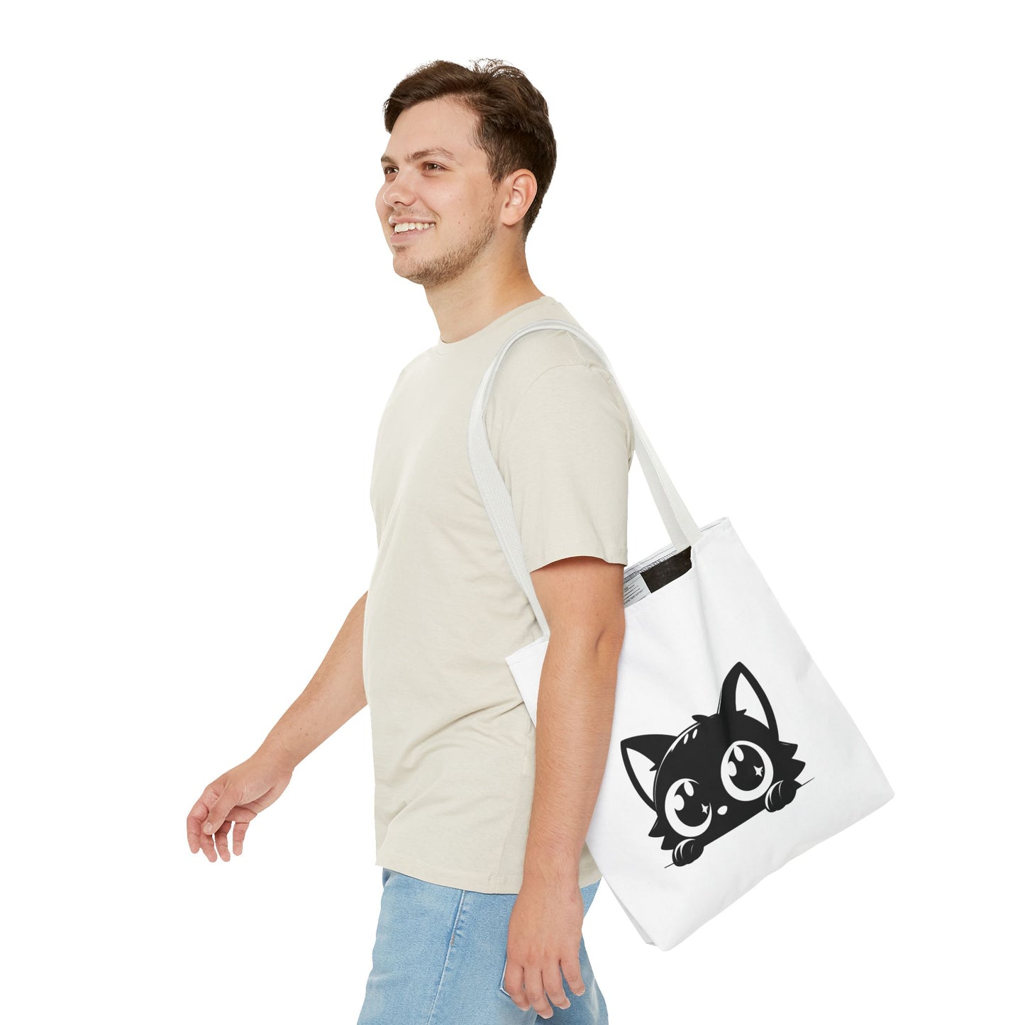 Adorable Cat Face Tote Bag | Cute Kitten Shopping Bag | Gift for Cat Lovers | Everyday Use | Eco-Friendly Accessory