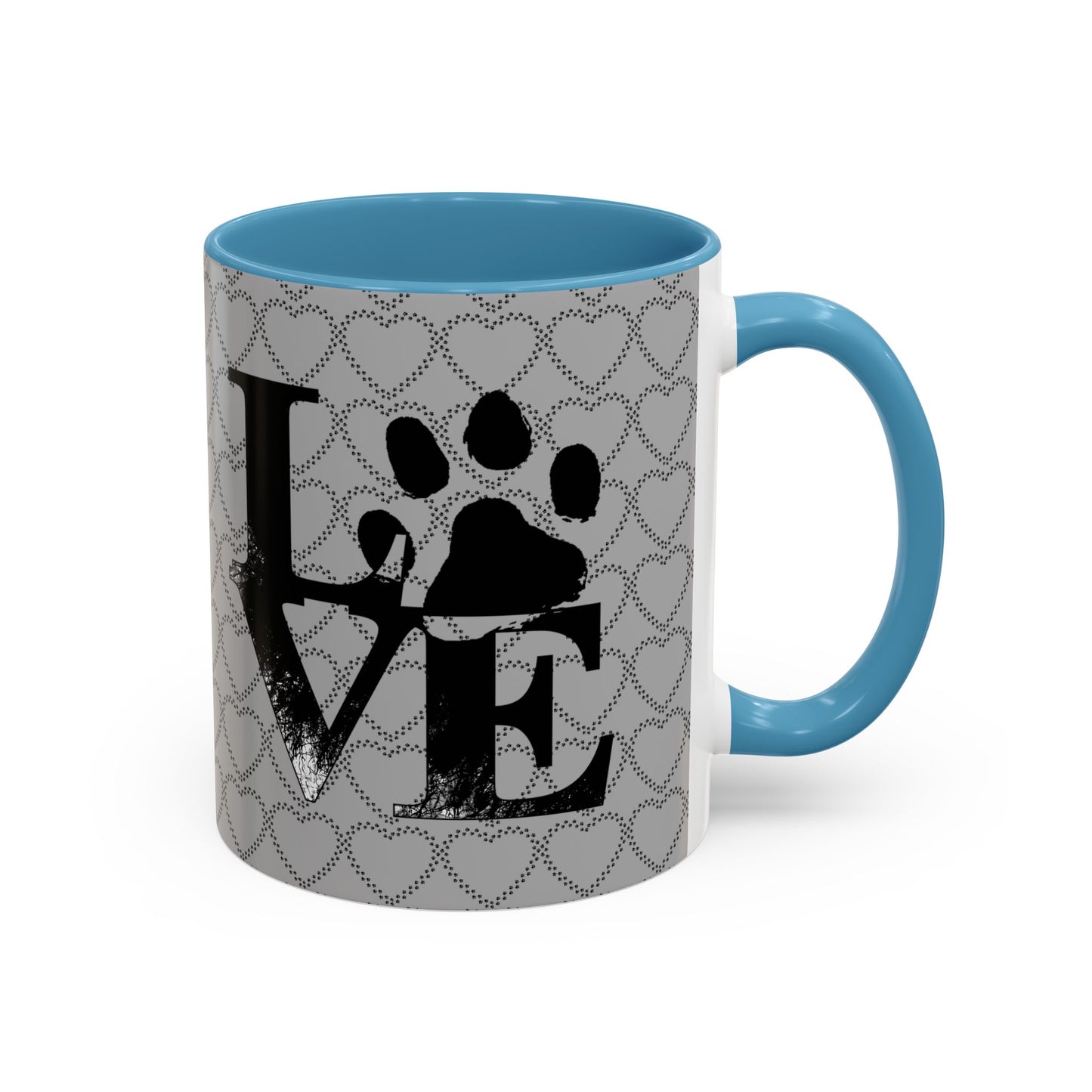 Chic Love Coffee Mug for Pet Lovers, Black Accent Mug, Valentine's Gift, Animal Lover Cup, Perfect for Hot Beverages