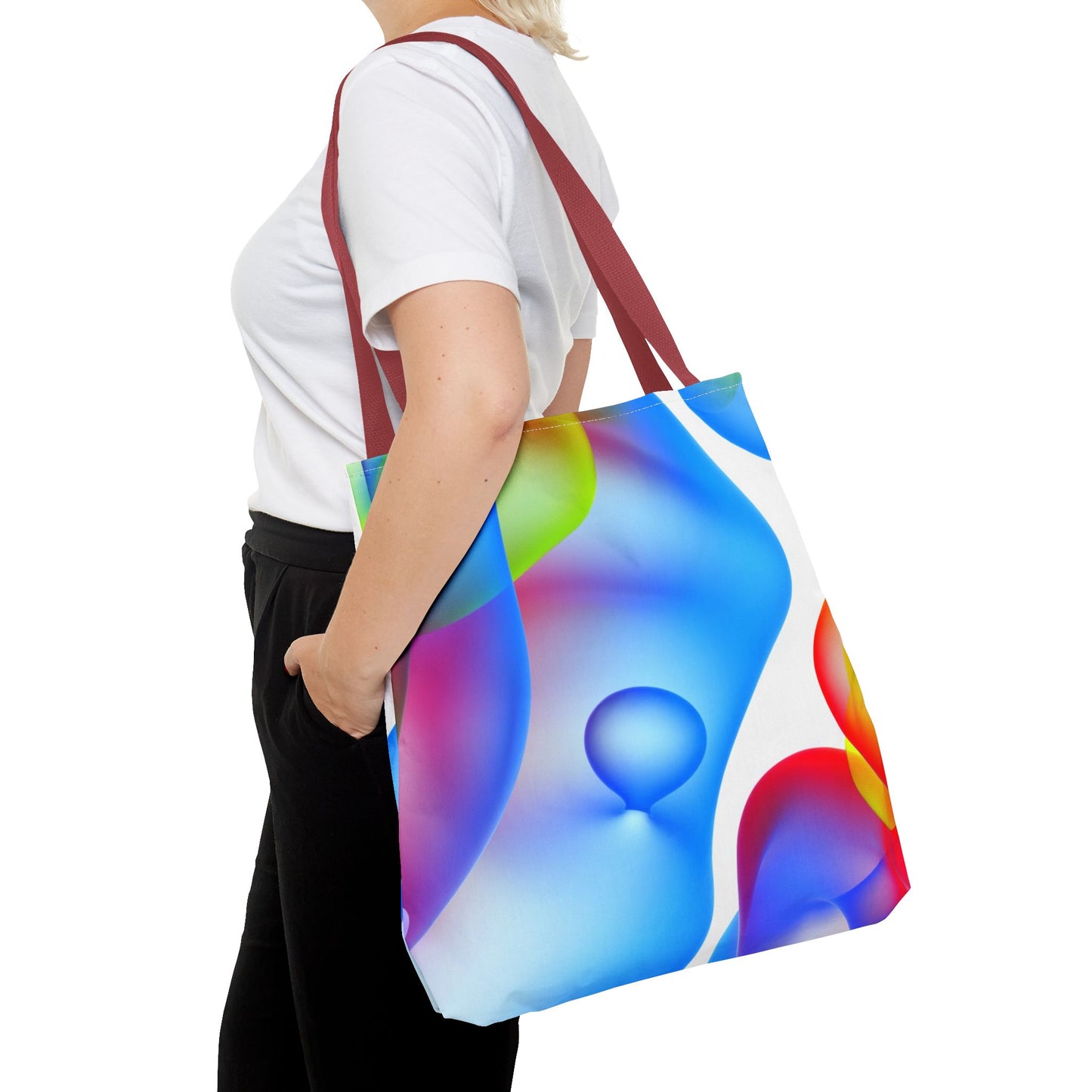 Vibrant Abstract Tote Bag, Colorful Beach Bag, Reusable Grocery Tote, Stylish Everyday Bag, Gift for Art Lovers