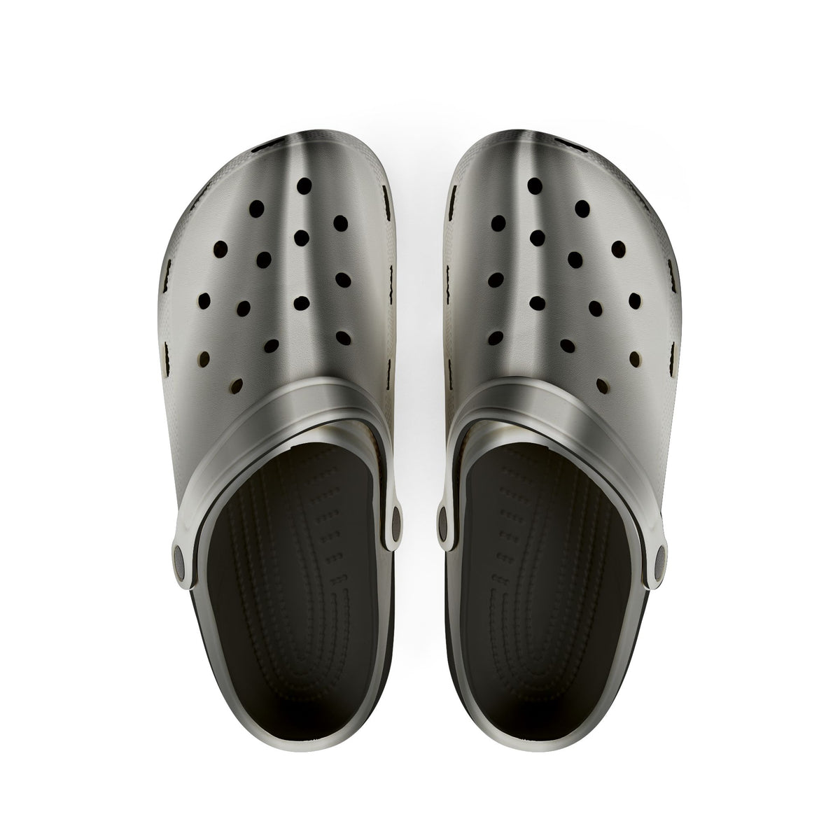 Metallic Silver EVA Clogs — Lightweight Foam Garden & Water Shoes